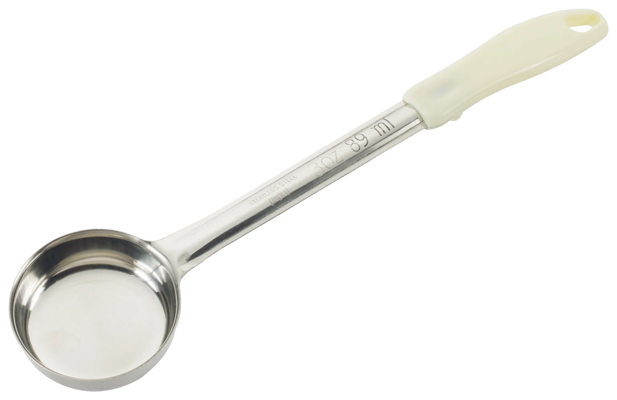 Winco FPS-3 3 Oz. One-piece Food Portioner Stainless Steel Ivory Handle - Image 2