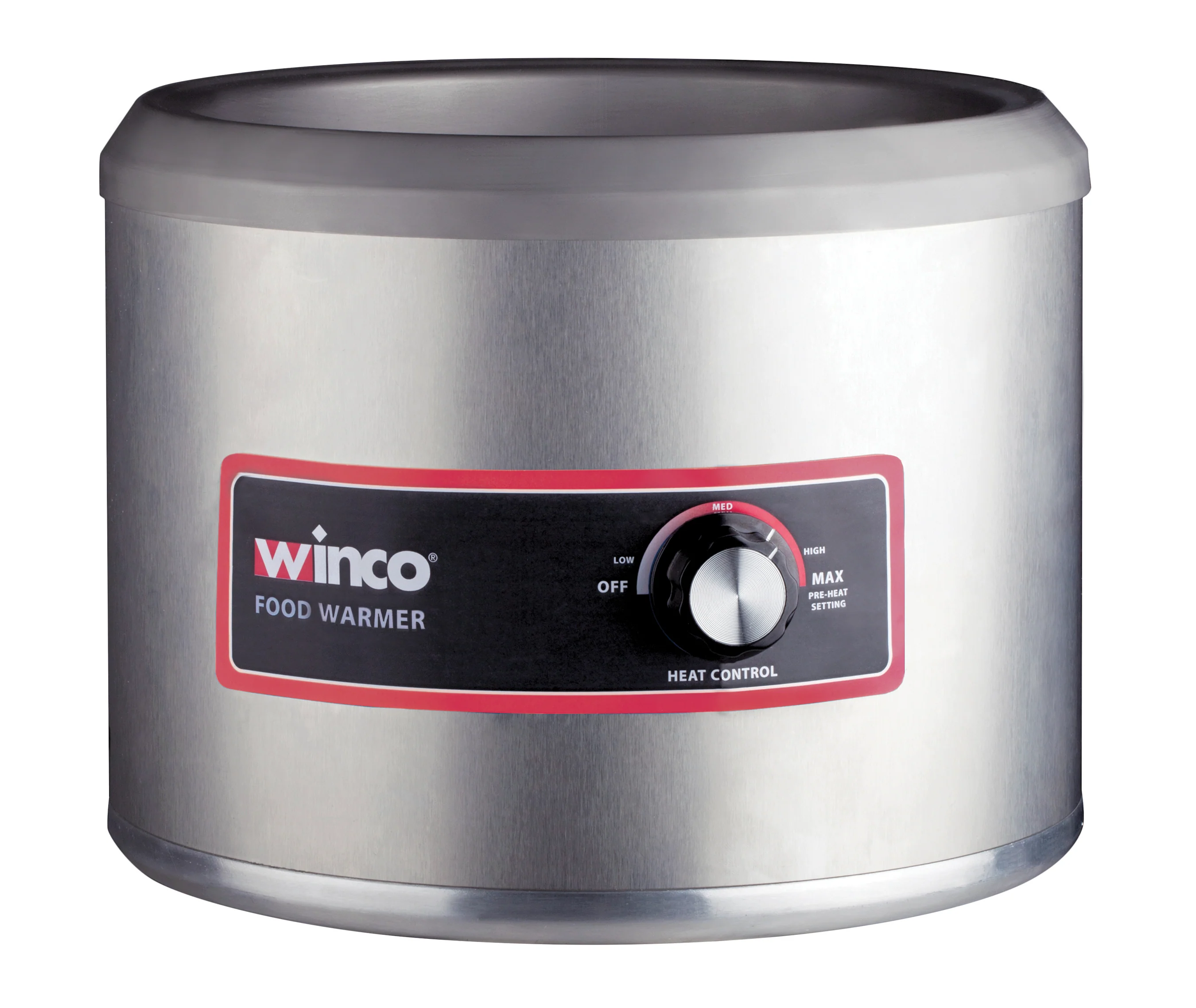Winco FW-11R250 11 Quart Electric Food Warmer Round Stainless Steel with Manual Controls - Image 2