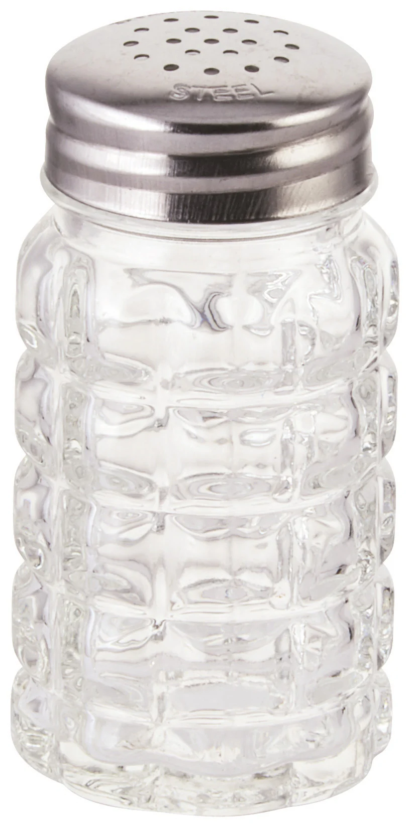 Winco G-118 2 Oz Classic Glass Shaker with Stainless Steel Flat Top - Image 2
