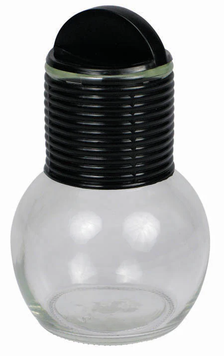 Winco GHT-10 10 Oz Hottle Decanter with Black Plastic Lid Glass - Image 2
