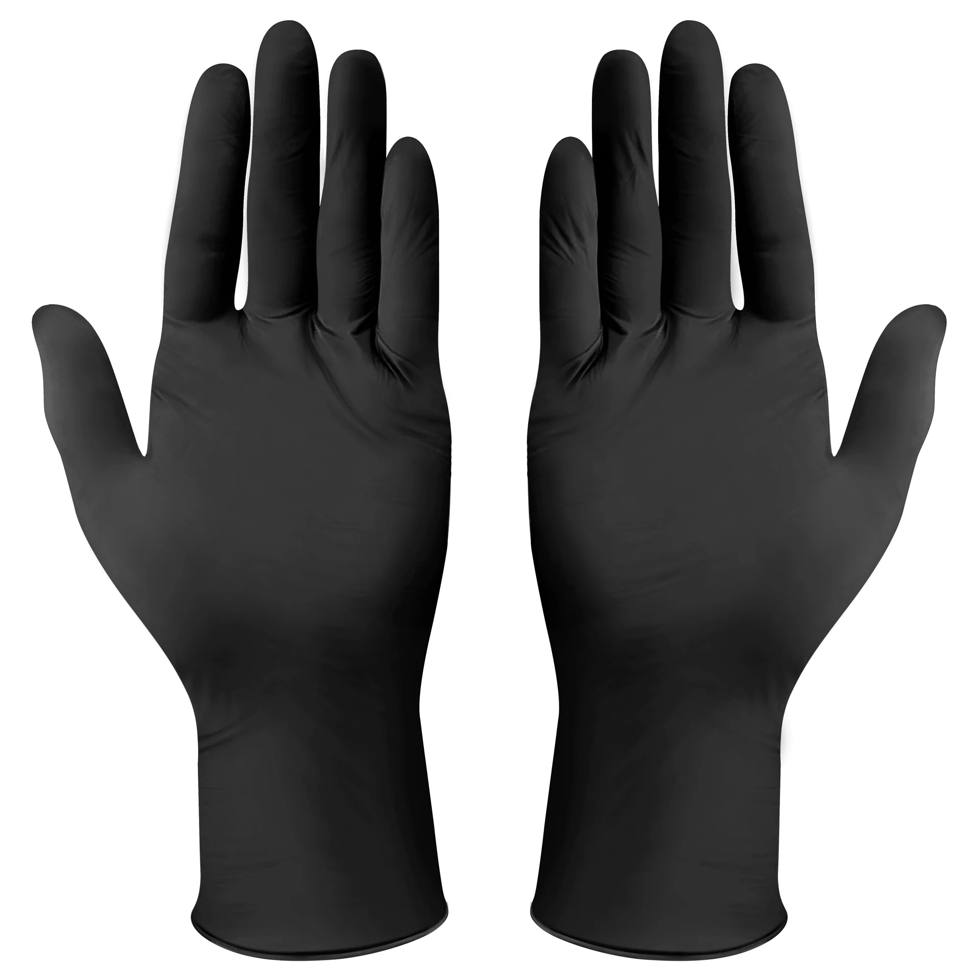 Winco GLN-LB Nitrile Disposable Gloves L Powder-Free Black 3Mil - 100 Count - Image 4