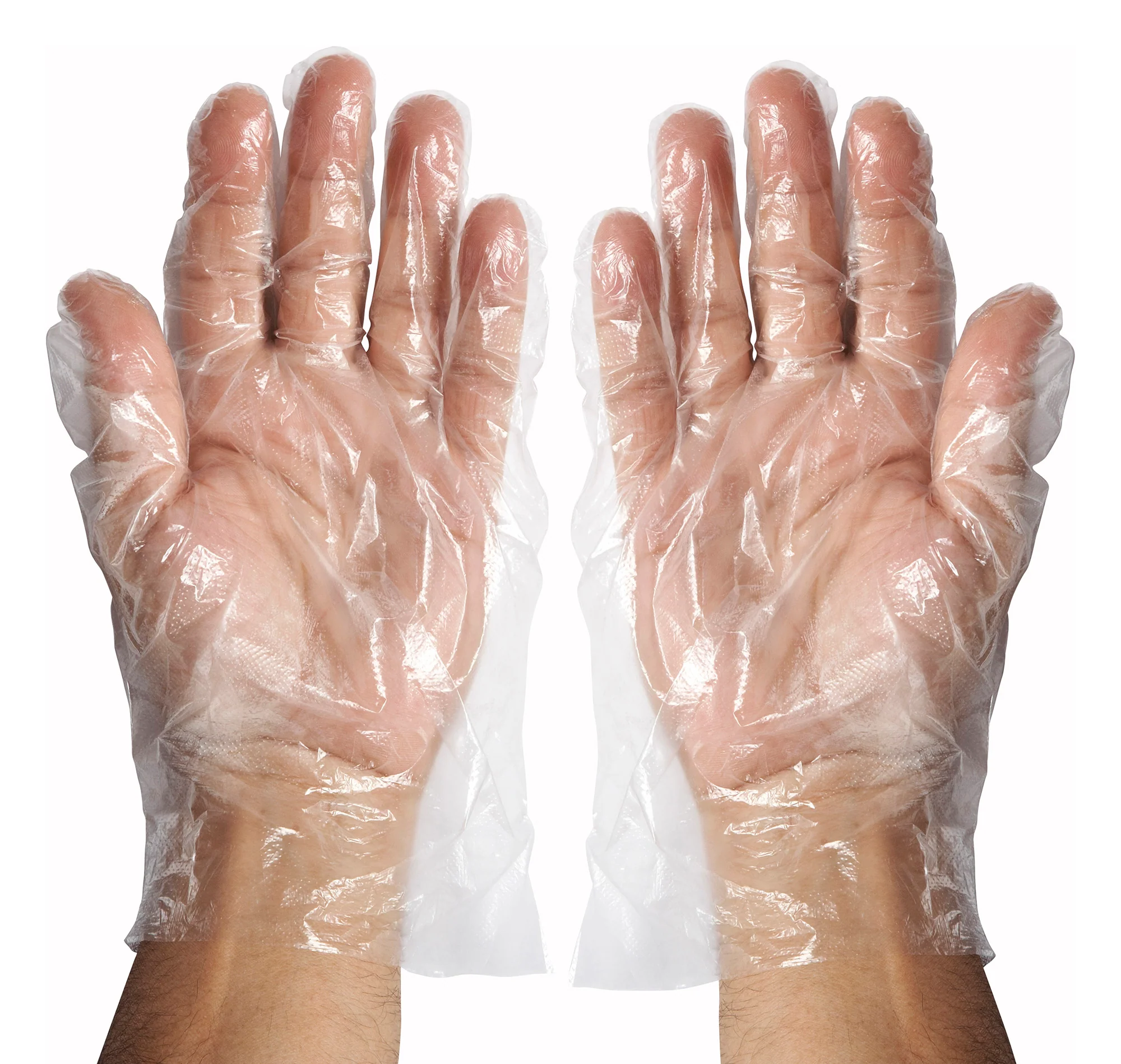 Winco GLP-M Medium Disposable Gloves Textured Polyethylene 500 Count - Image 2