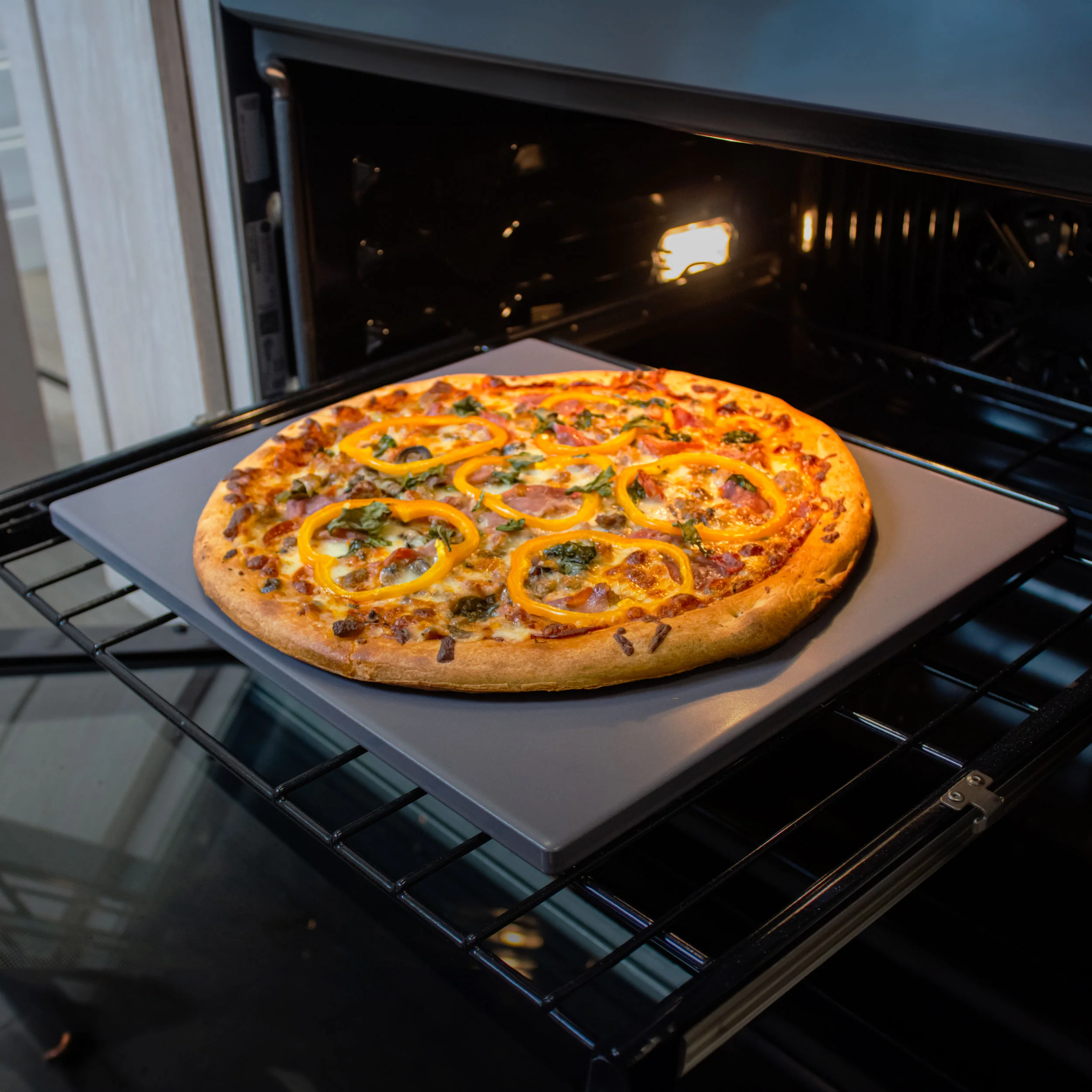 Winco GPS1416-G 15 Inch Pizza Stone Glazed Old Stone Rectangle - Image 4