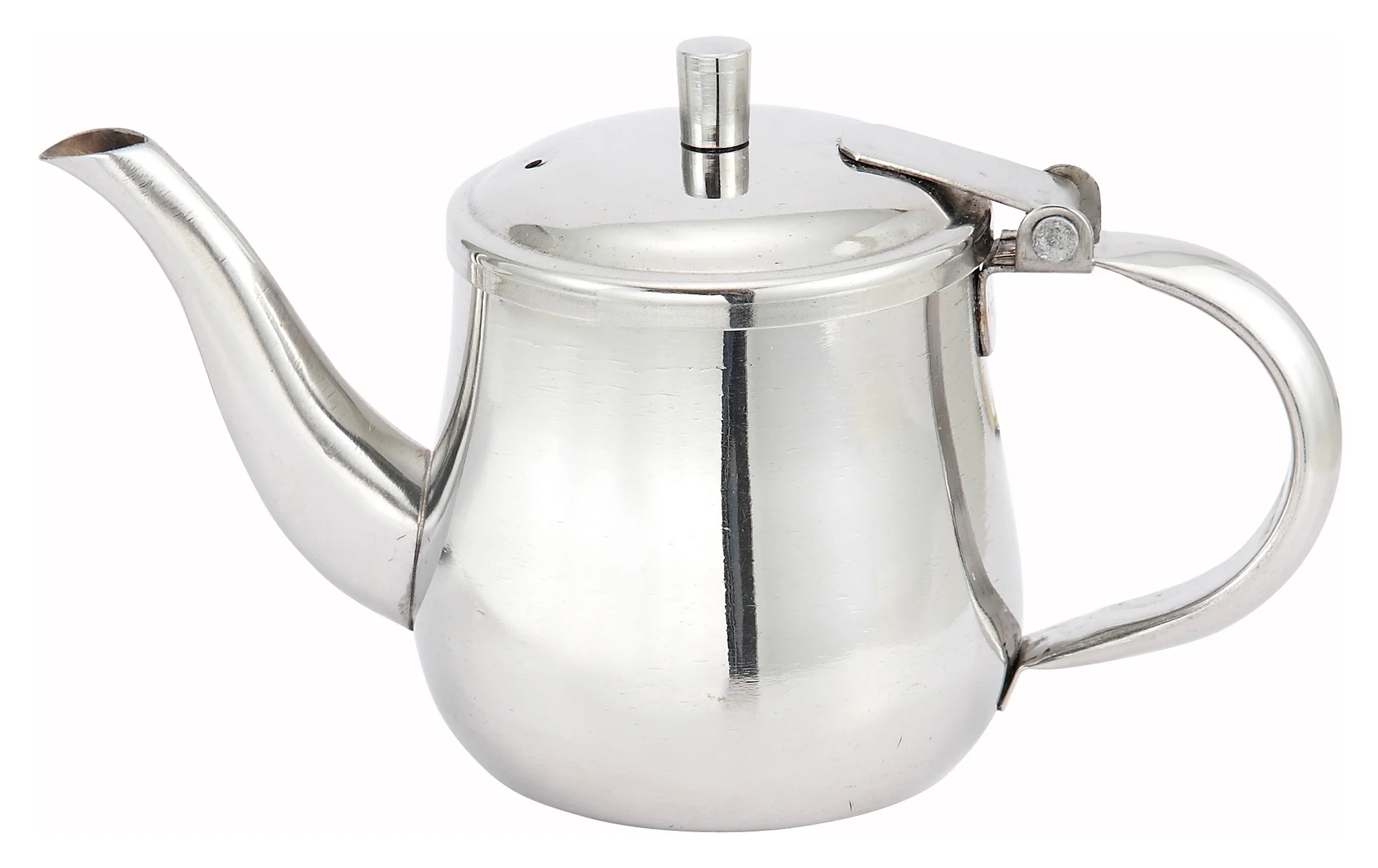 Winco GS-10 10 Oz. With Cover Gooseneck Creamer Stainless Steel Mirror Finish - Image 2