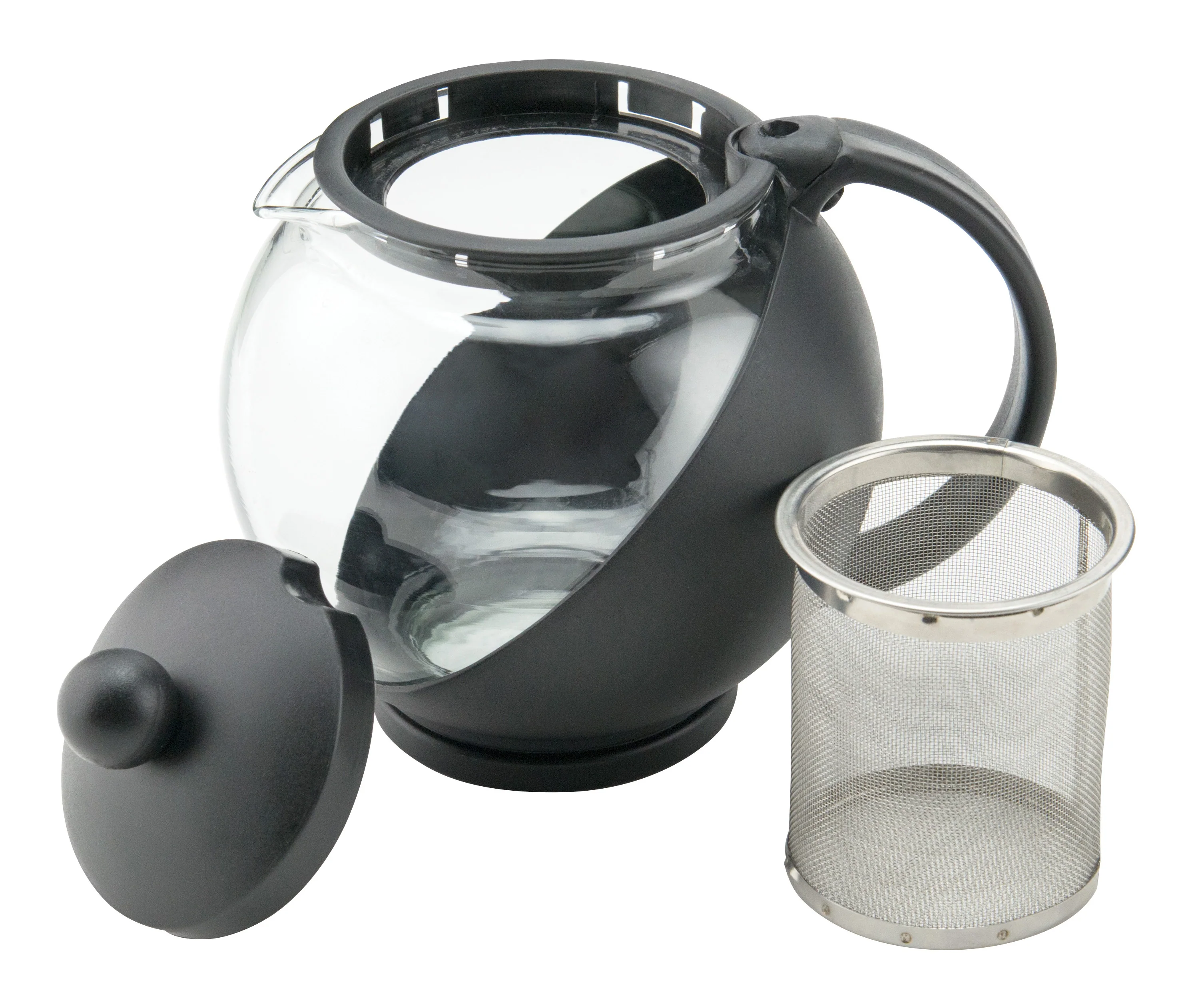 Winco GTP-25 25 Oz Teapot with Fine Mesh Strainer Glass and Plastic - Image 2