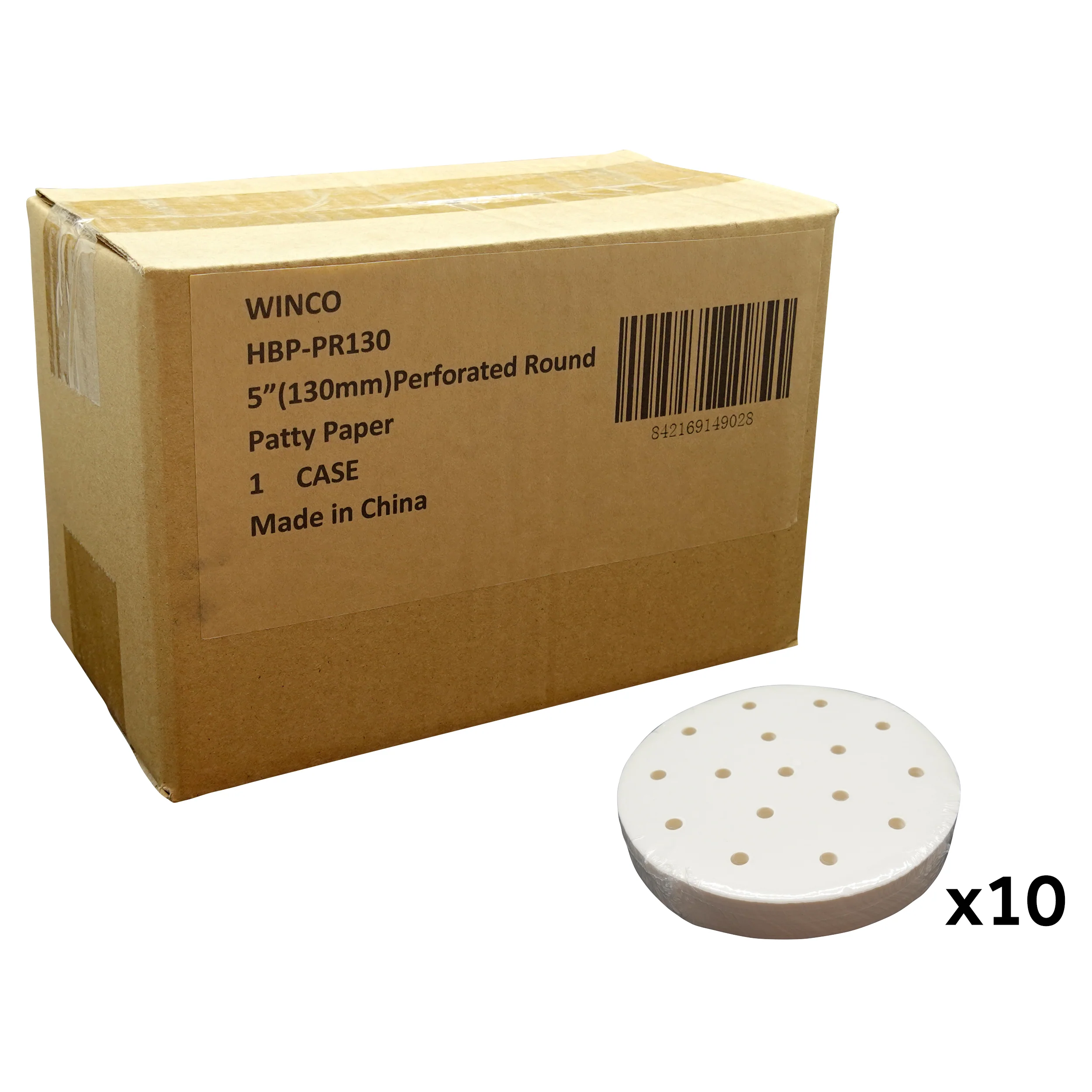 Winco HBP-PR130 5 Inch Perforated Patty Paper for HBP-3 5000 Packs