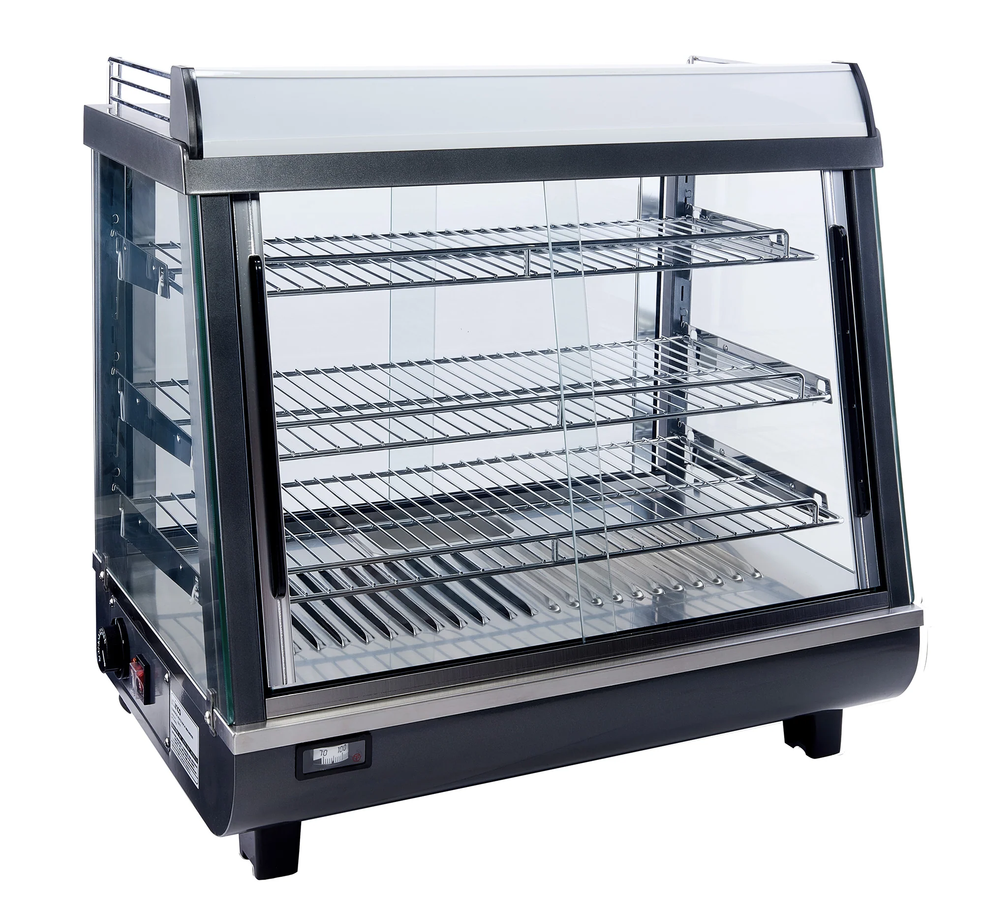 Winco HDM-26 26-1/2 Inch Heated Display Merchandiser Countertop with 3 Shelves - Image 2