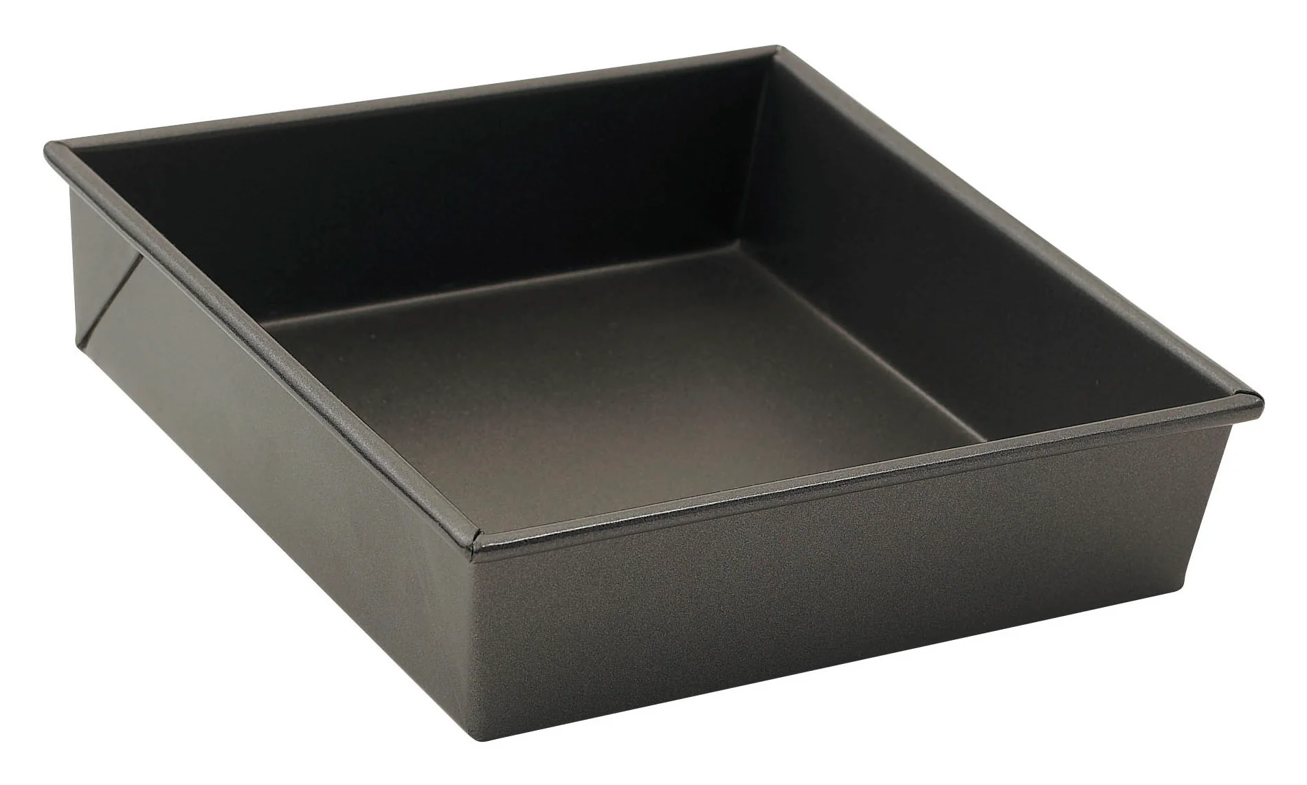 Winco HSCP-0808 8 Inch Cake Pan Square Reinforced Rim Aluminized Steel Non-Stick - Image 2