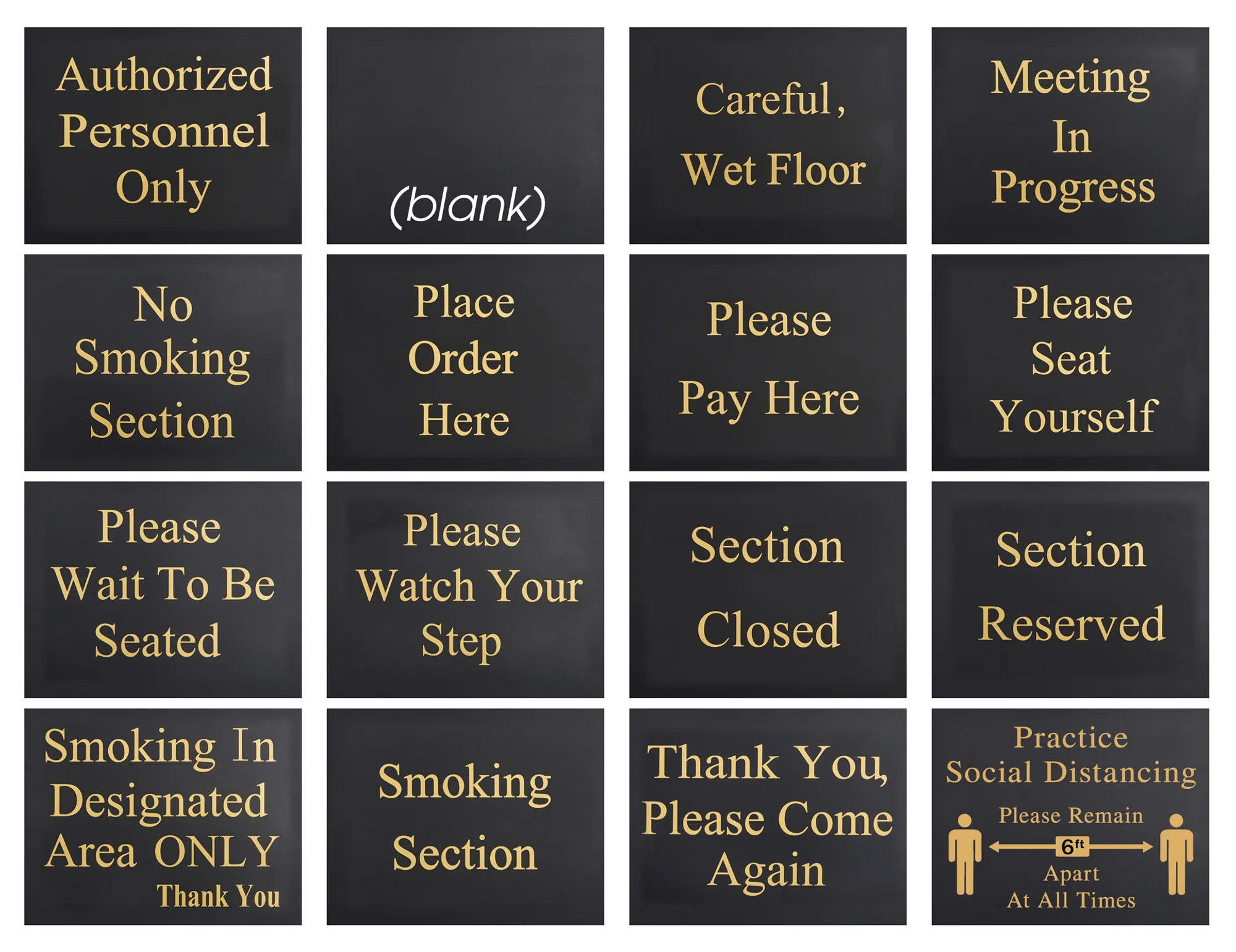 Winco HTS-60K 13-1/2 Inch x 10 Inch Sign Set with 15 Messages and Base - Image 3