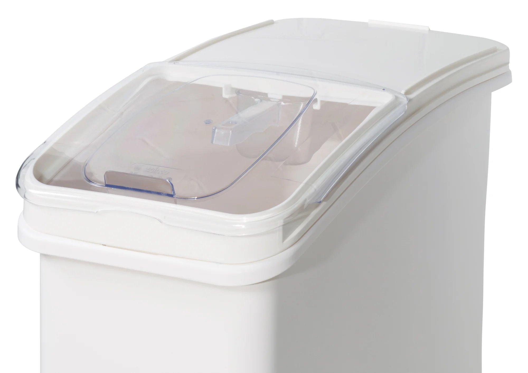 Winco IB-27-LE Lid NSF Compatible Polycarbonate White Clear Ingredient Bin - Image 3