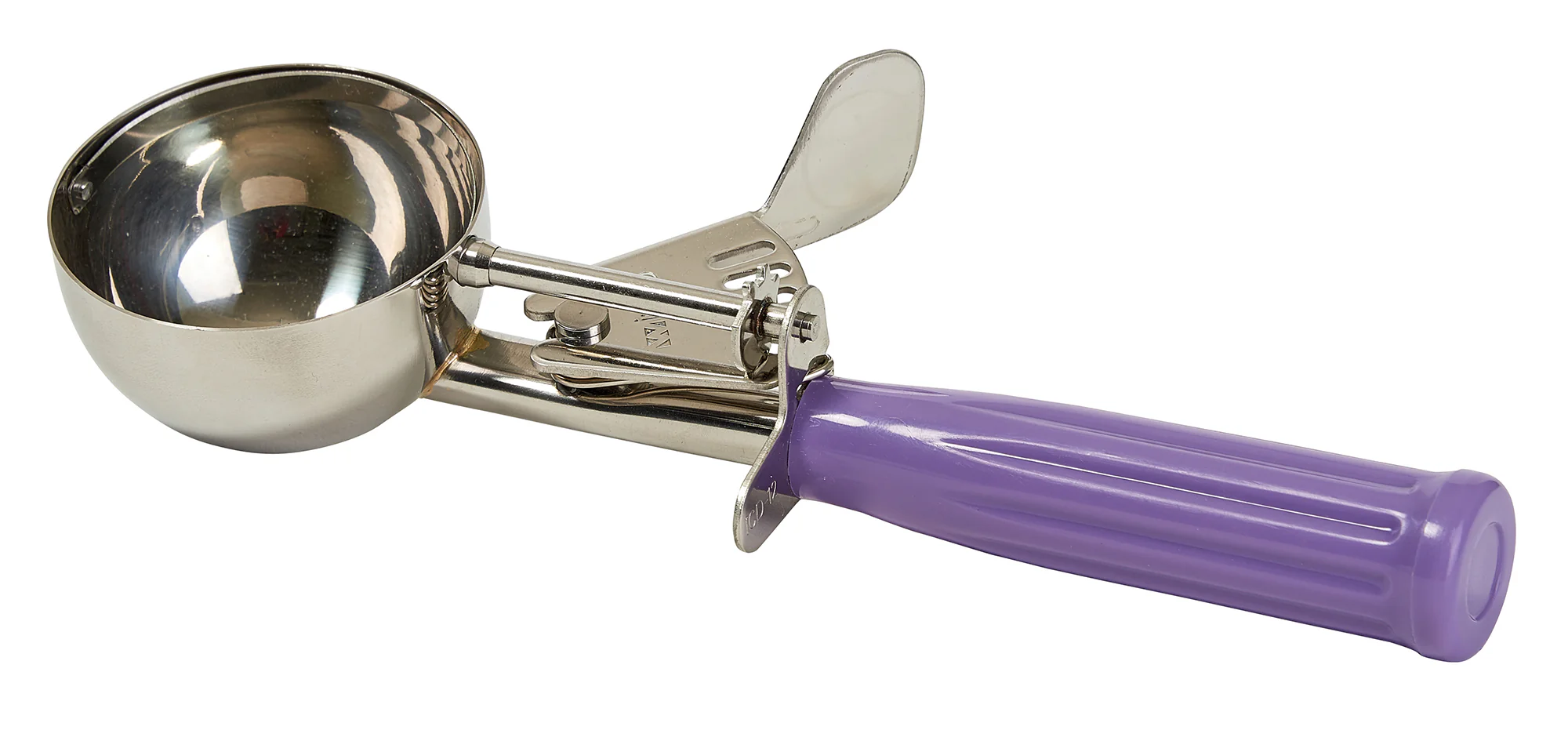 Winco ICD-12P 3-1/4 Oz Ice Cream Disher Plastic Handle Purple Stainless Steel - Image 2
