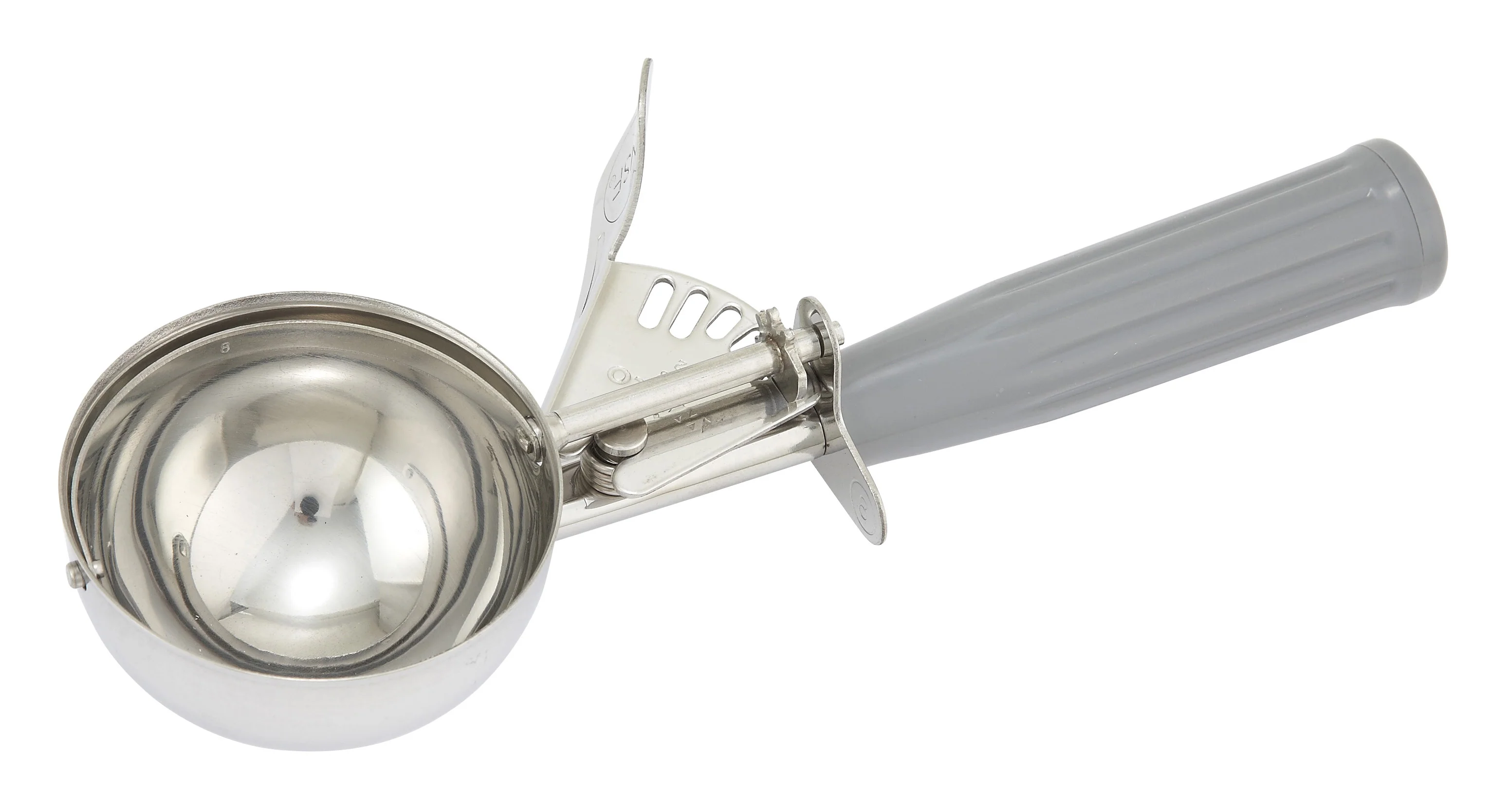 Winco ICD-8 4 Oz Ice Cream Disher Gray Plastic Handle Stainless Steel