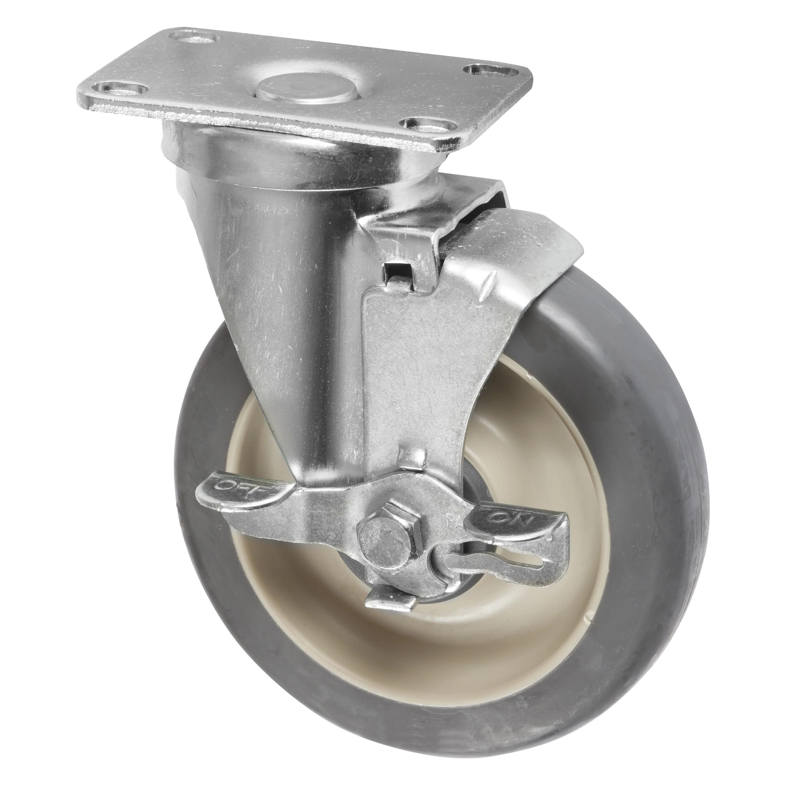 Winco IFT-C5B 5 Inch Caster 150 lb Capacity Swivel with Brake Polyurethane - Image 2