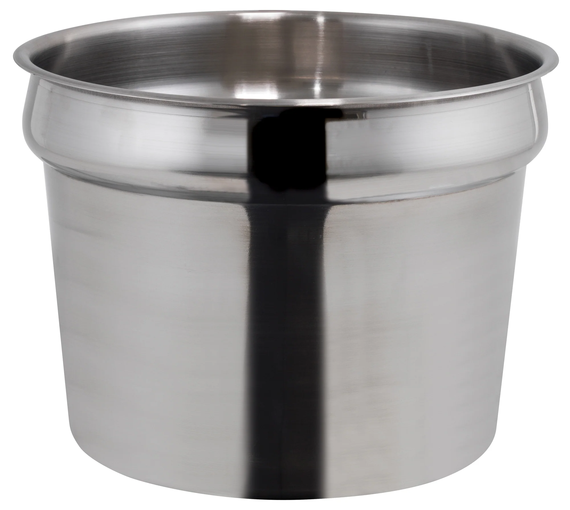 Winco 11 Quart Round Inset Pan - Heavy Weight Stainless Steel