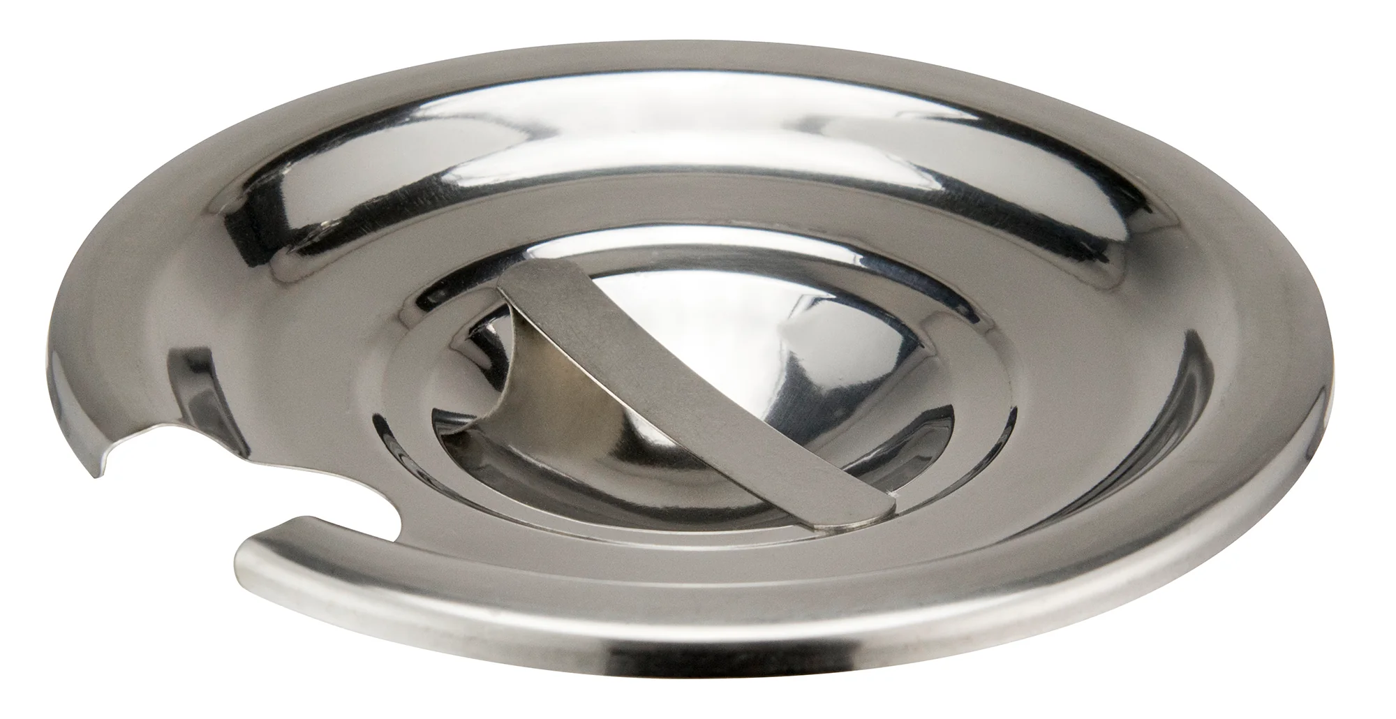 Winco INSC-2.5 2-1/2 Qt Inset Cover Notched Slotted Heavy Weight Stainless Steel Mirror Finish