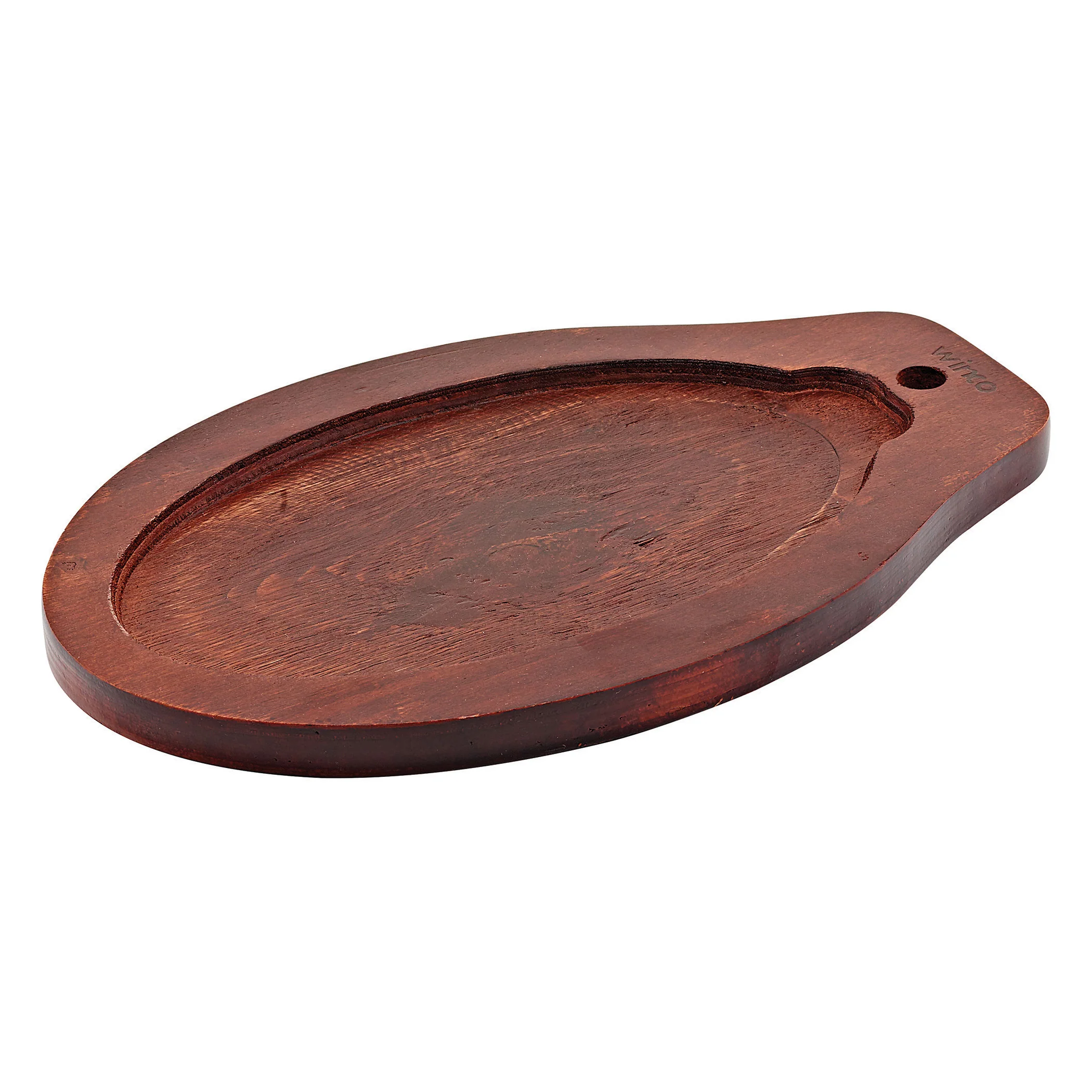 Winco ISP-3-UL 12-3/4 Inch x 8 Inch Oval Wood Underliner for Steak Platters - Image 2