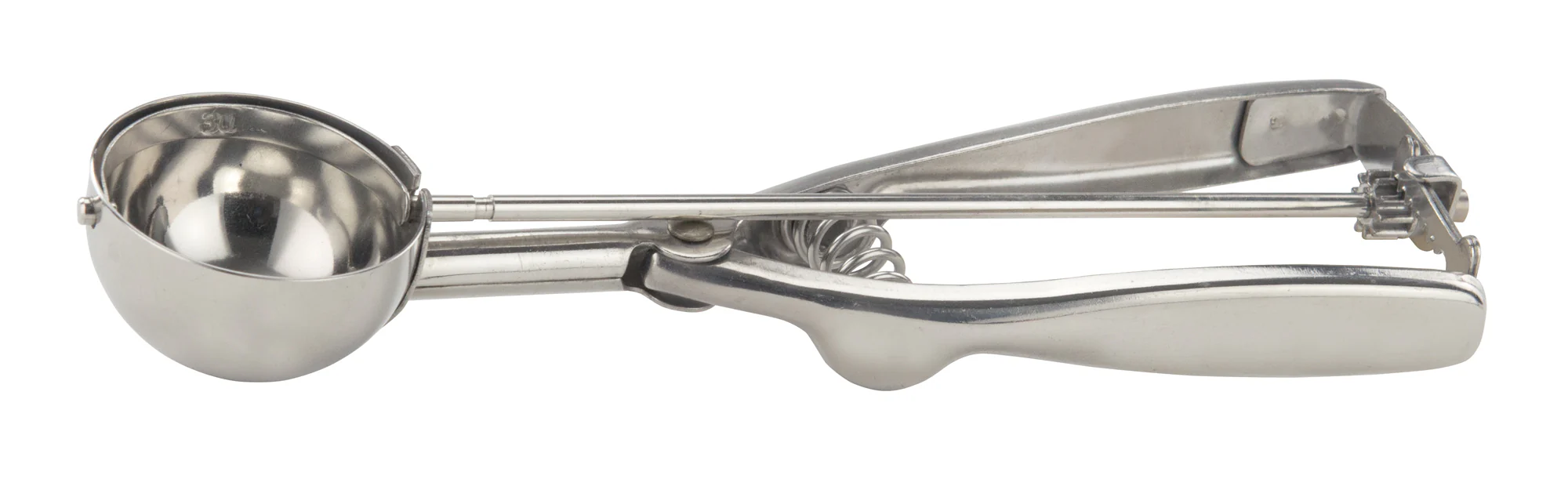 Winco ISS-30 1-1/4 Oz. Disher Portioner Round Squeeze Handle Stainless Steel - Image 2