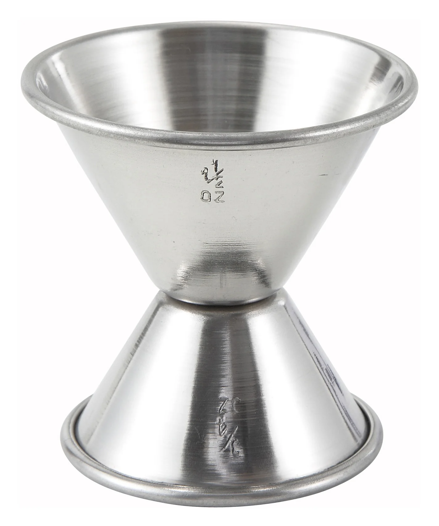 Winco J-3 3/4 Oz. Jigger to 1-1/2 Oz. Stainless Steel with Precise Measurement - Image 2