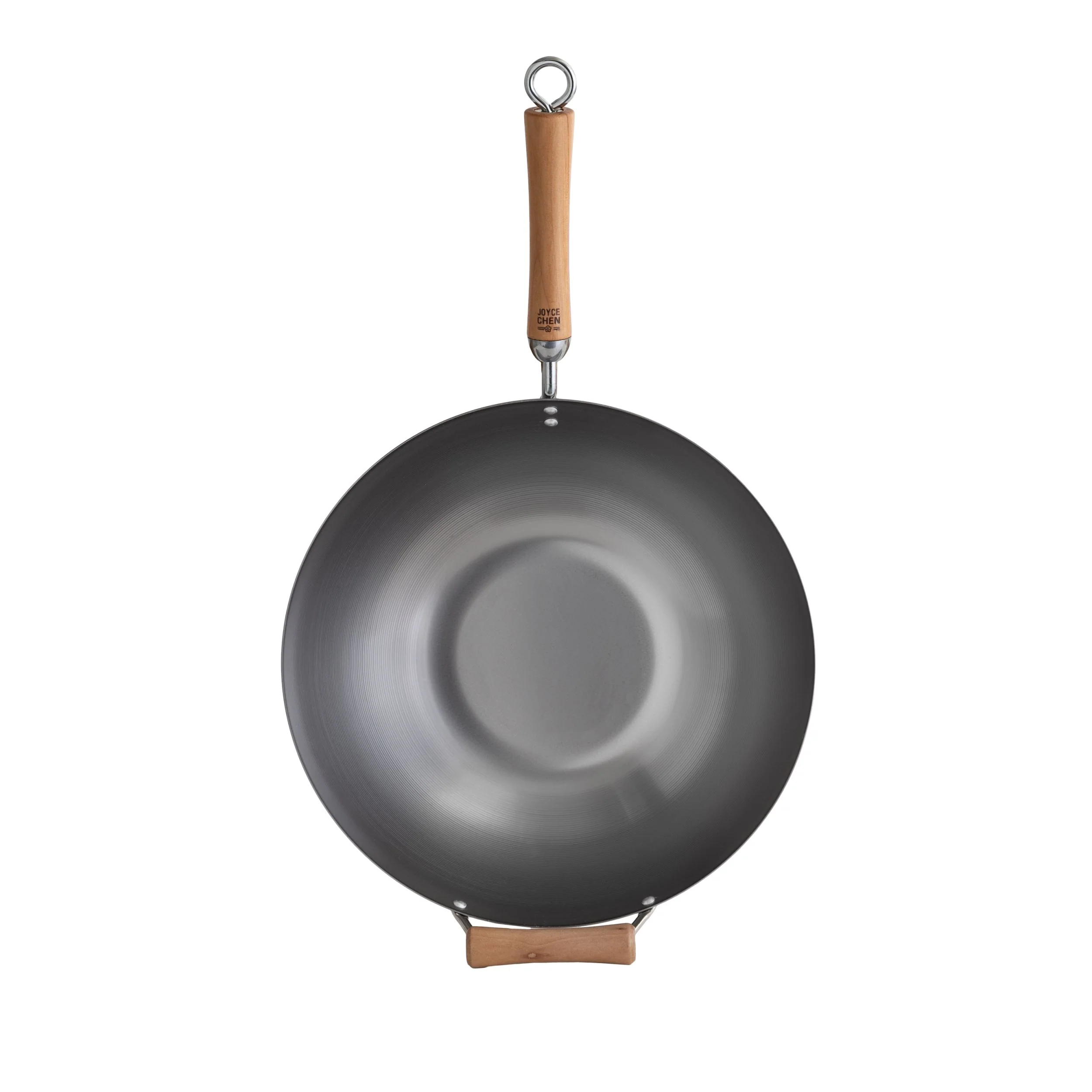 Winco J21-9978 14 Inch Wok Pan with birch handles Uncoated carbon steel - Image 7
