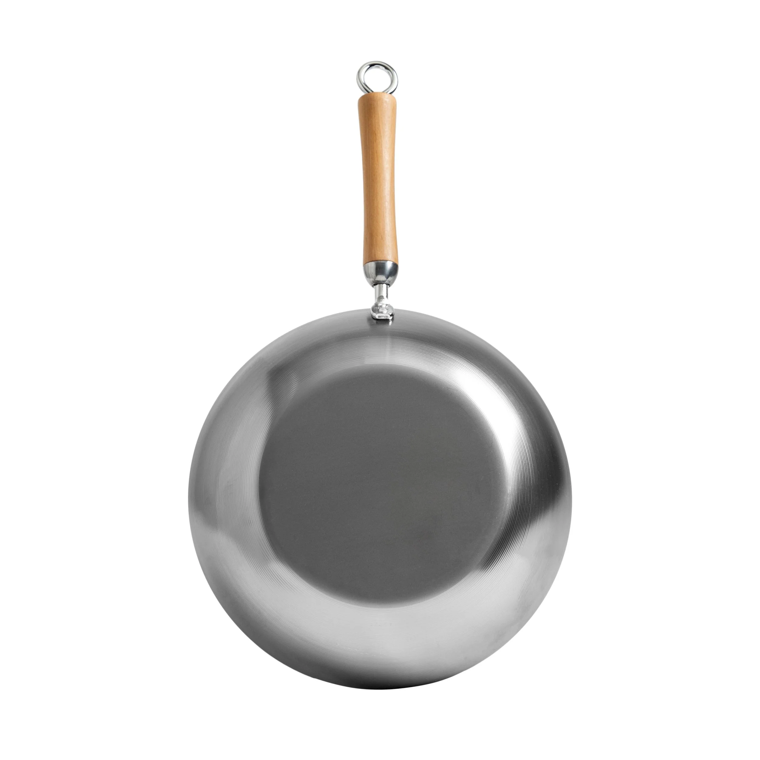 Winco J21-9979 12 Inch Stir Fry Pan Uncoated Carbon Steel Birch Handle - Image 5