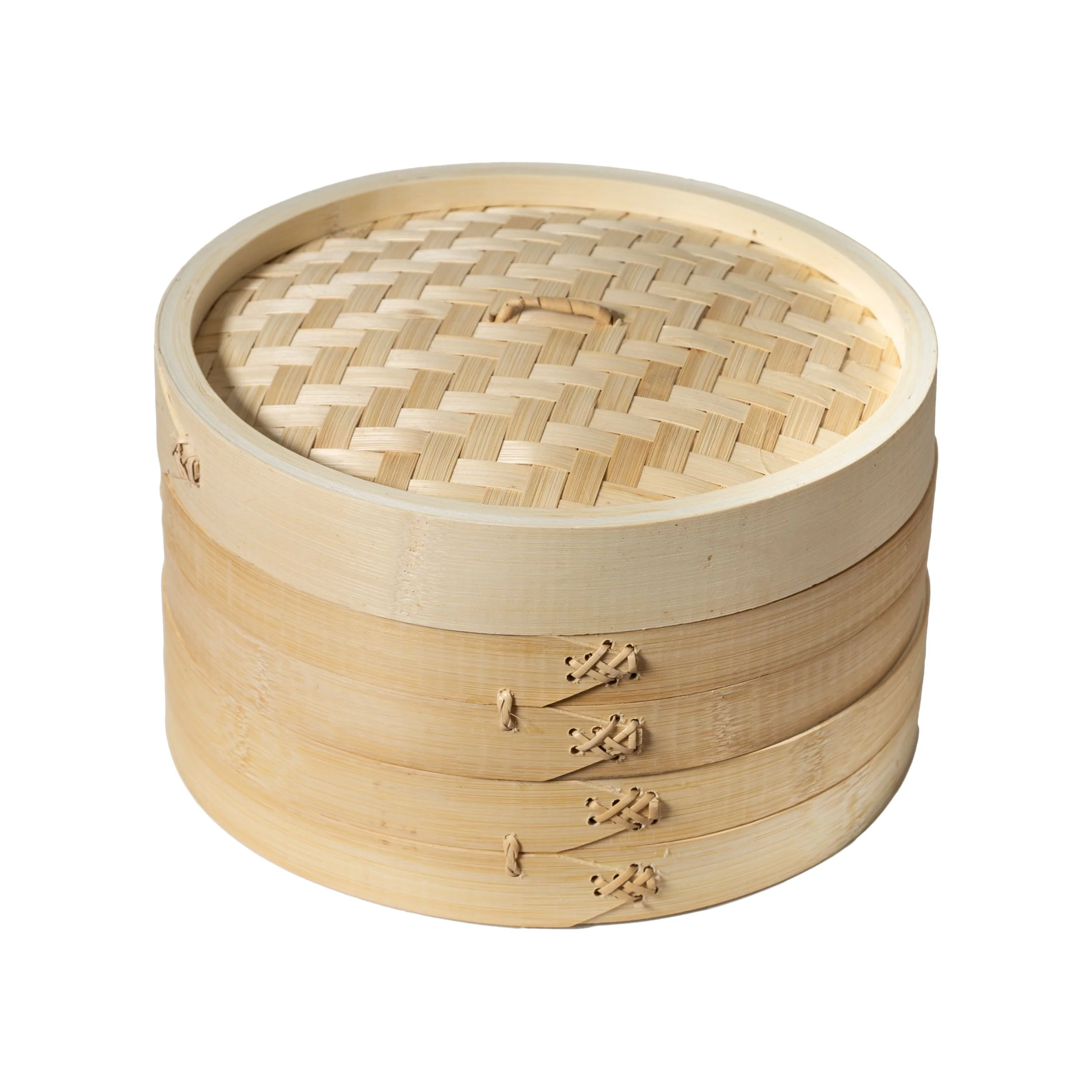 Winco J26-0013 10 Inch 2-tier Bamboo Steamer Basket with Joyce Chen Design