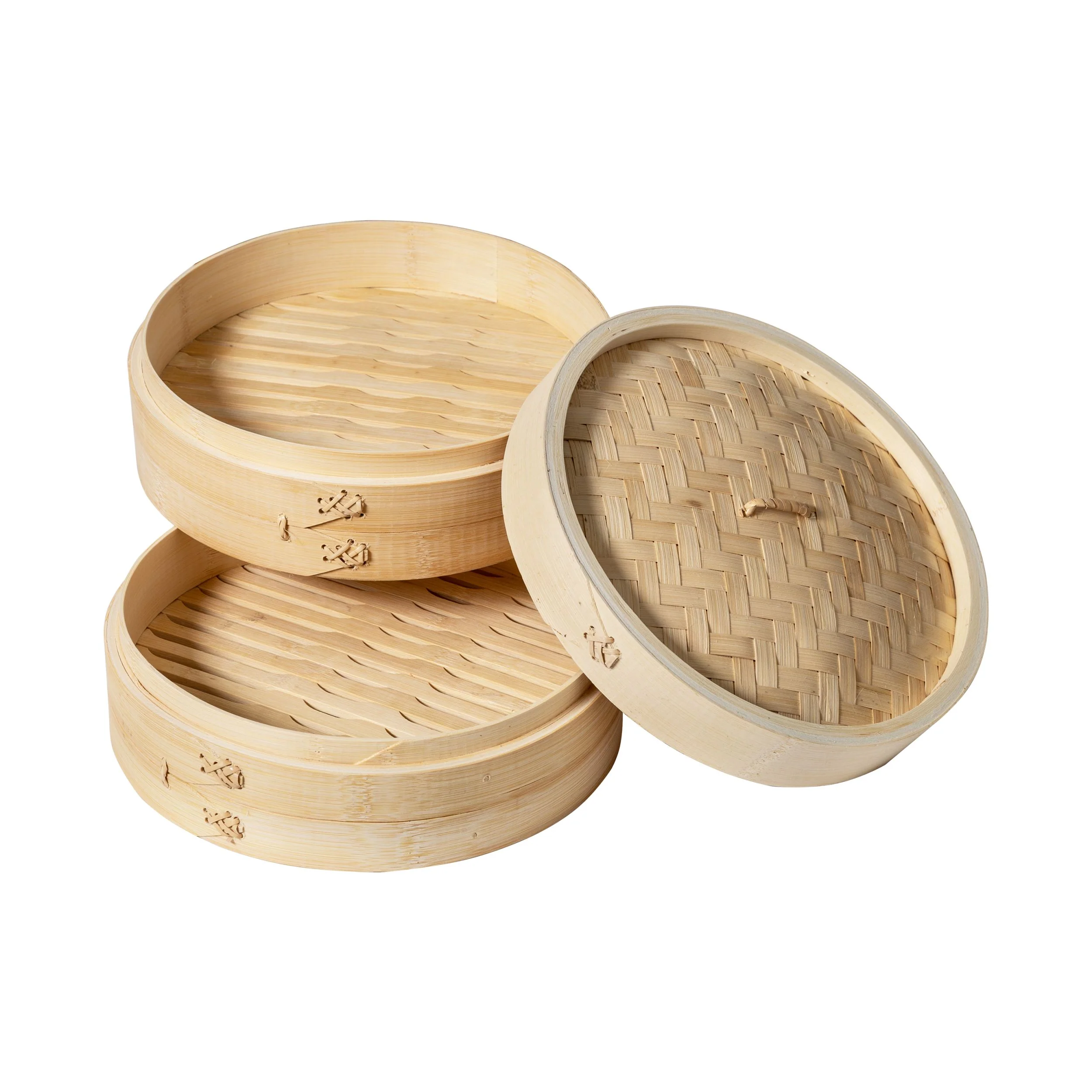 Winco J26-0013 10 Inch 2-tier Bamboo Steamer Basket with Joyce Chen Design - Image 4