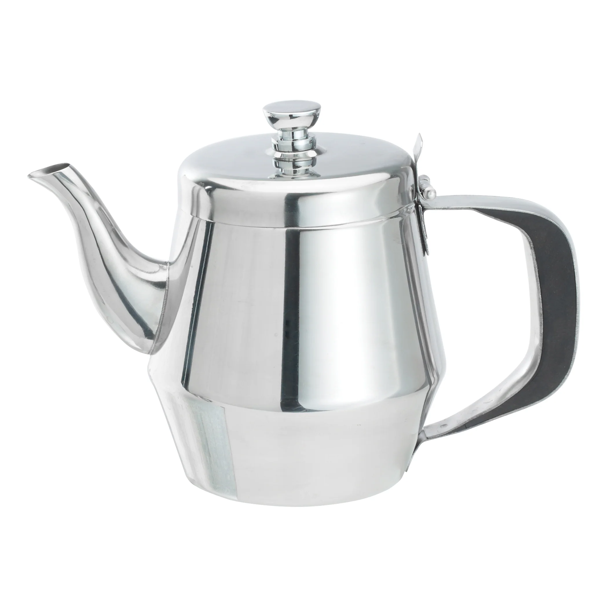 Winco JB2920 20 Oz Gooseneck Teapot Bakelite Handle Mirror Finish Stainless Steel