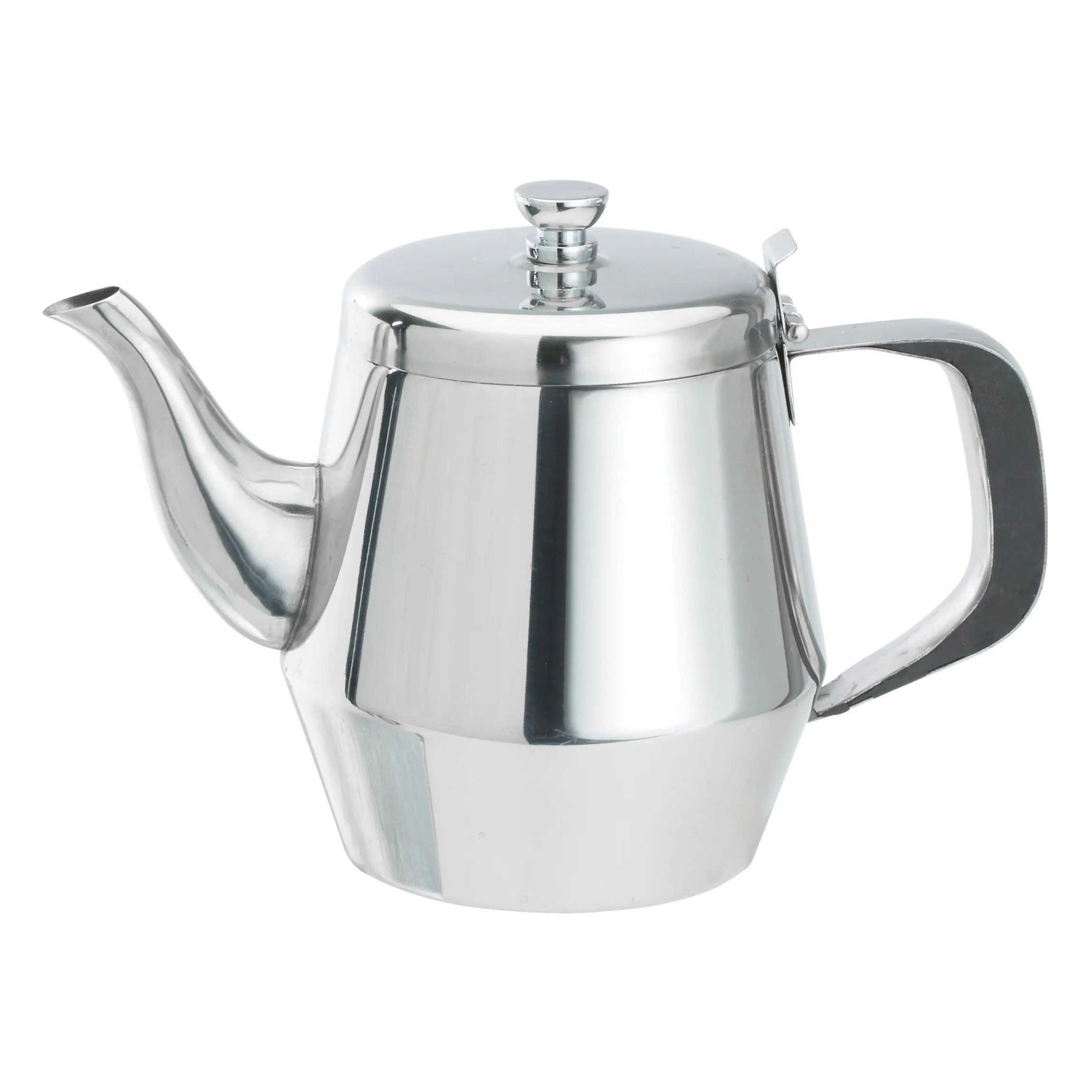 Winco JB2928 28 Oz Gooseneck Teapot Vented Lid Bakelite Handle Stainless Steel Mirror Finish - Image 3