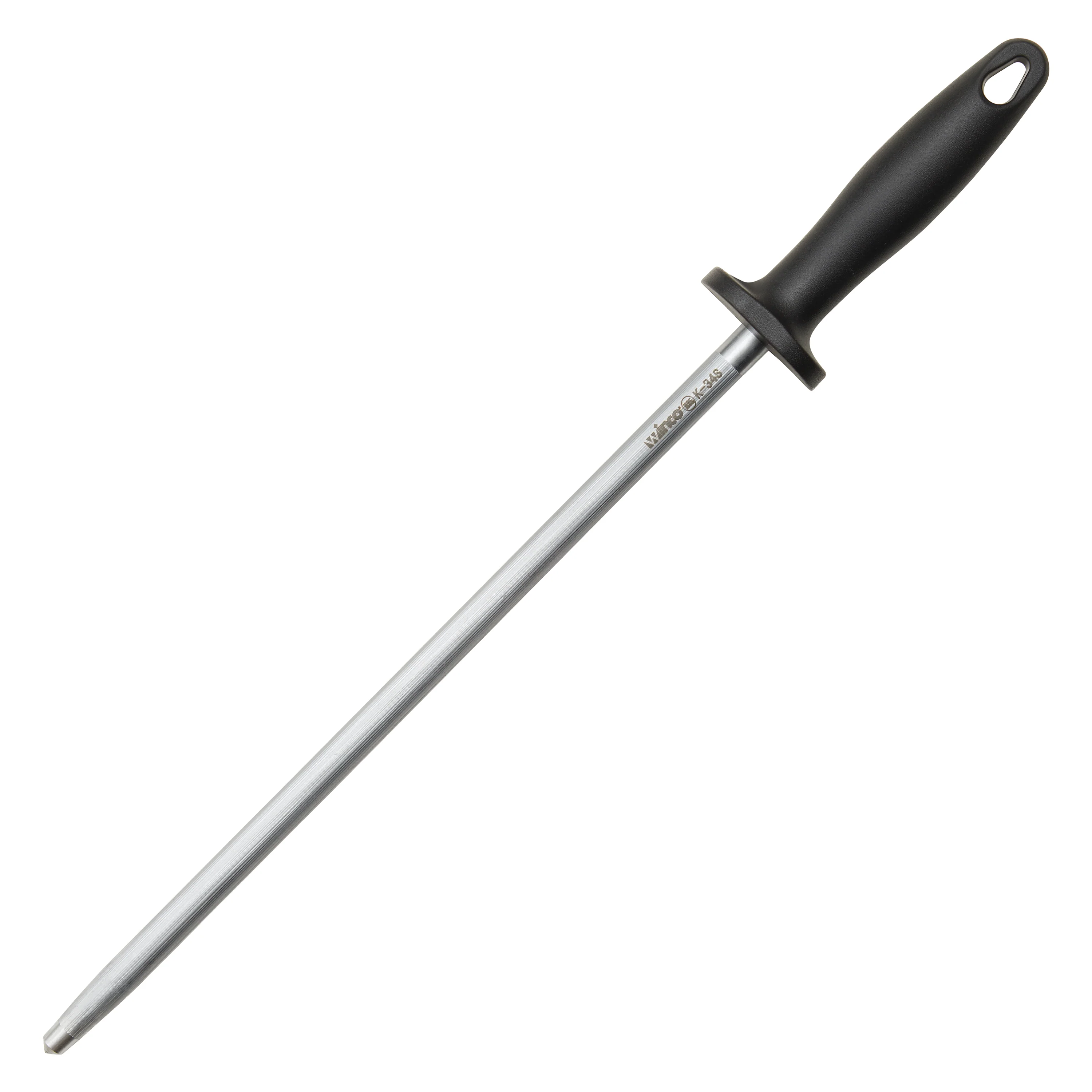 Winco K-34S 14 Inch Premium Sharpening Steel Magnetic Steel with Polypropylene Handle