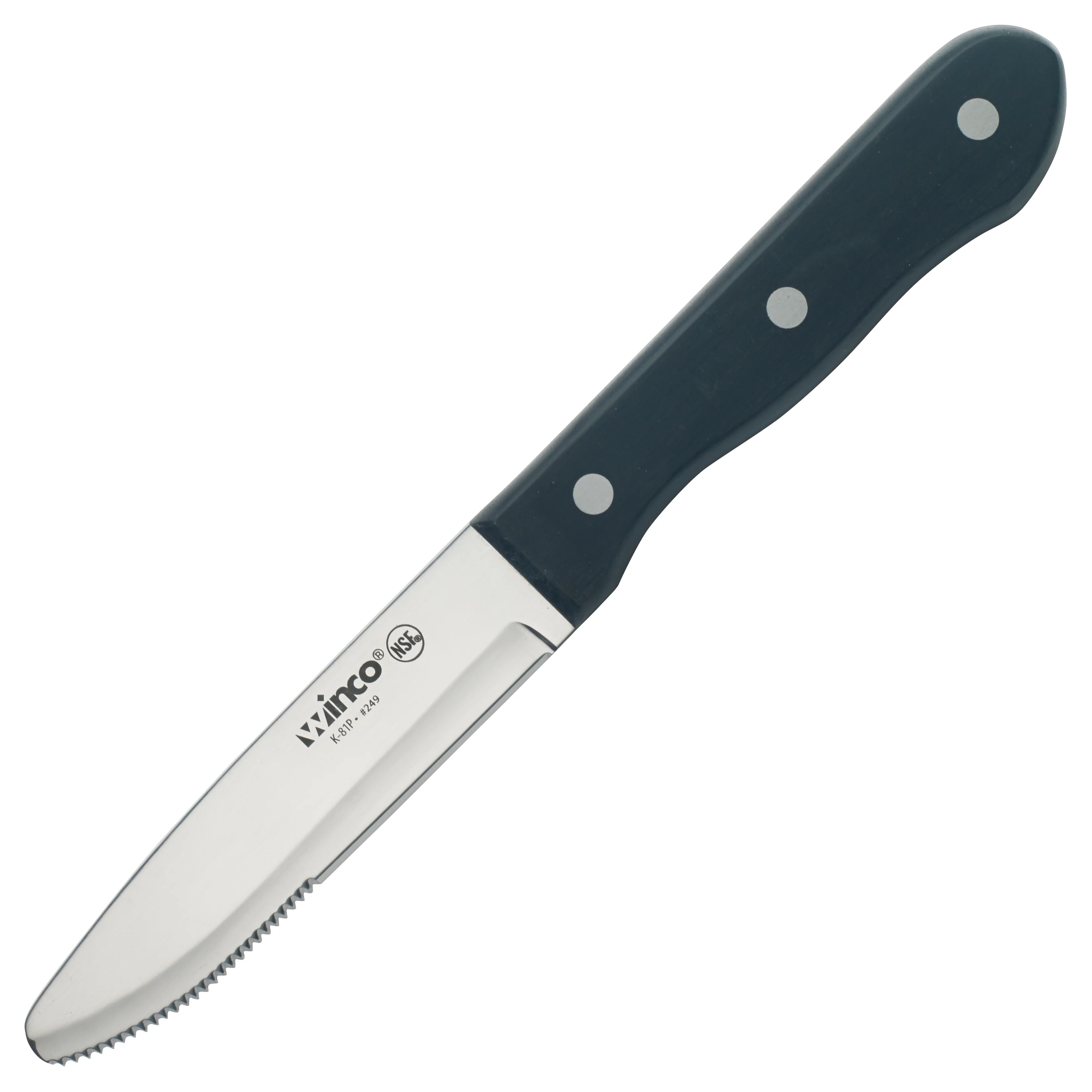 Winco K-81P 4-3/4 Inch Blade 9-3/4 Inch Overall Length Jumbo Steak Knife with POM Handle - Image 3