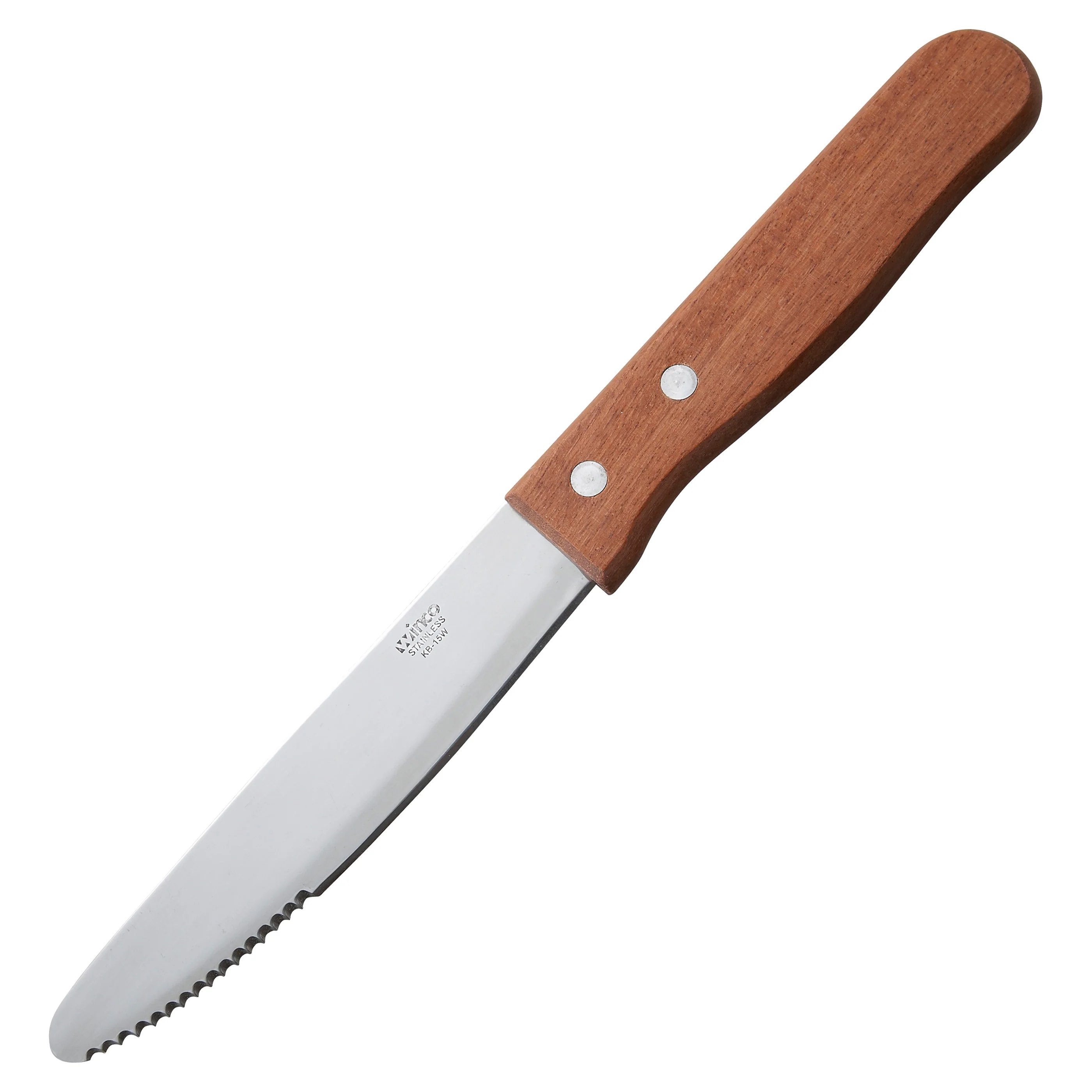 Winco KB-15W 10 Inch Blade 5 Inch Heavy Duty Knife Oak Wood Handle - Image 2