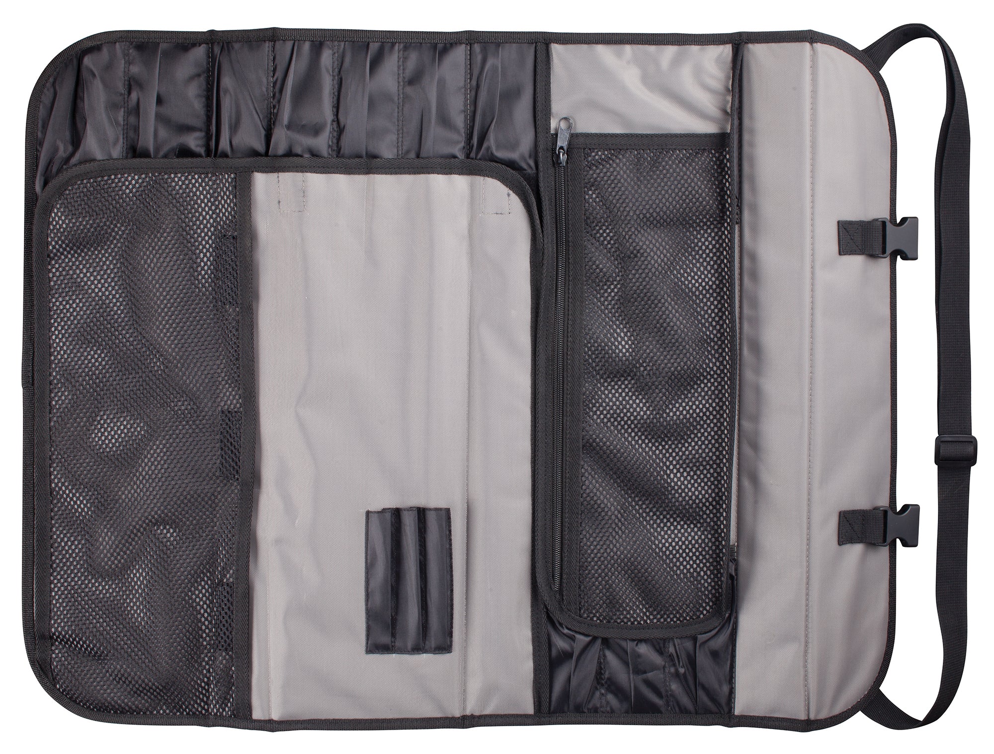 Winco KBG-11 Knife Bag Polyester Black Hard Core Insert 11 Compartment - Image 3