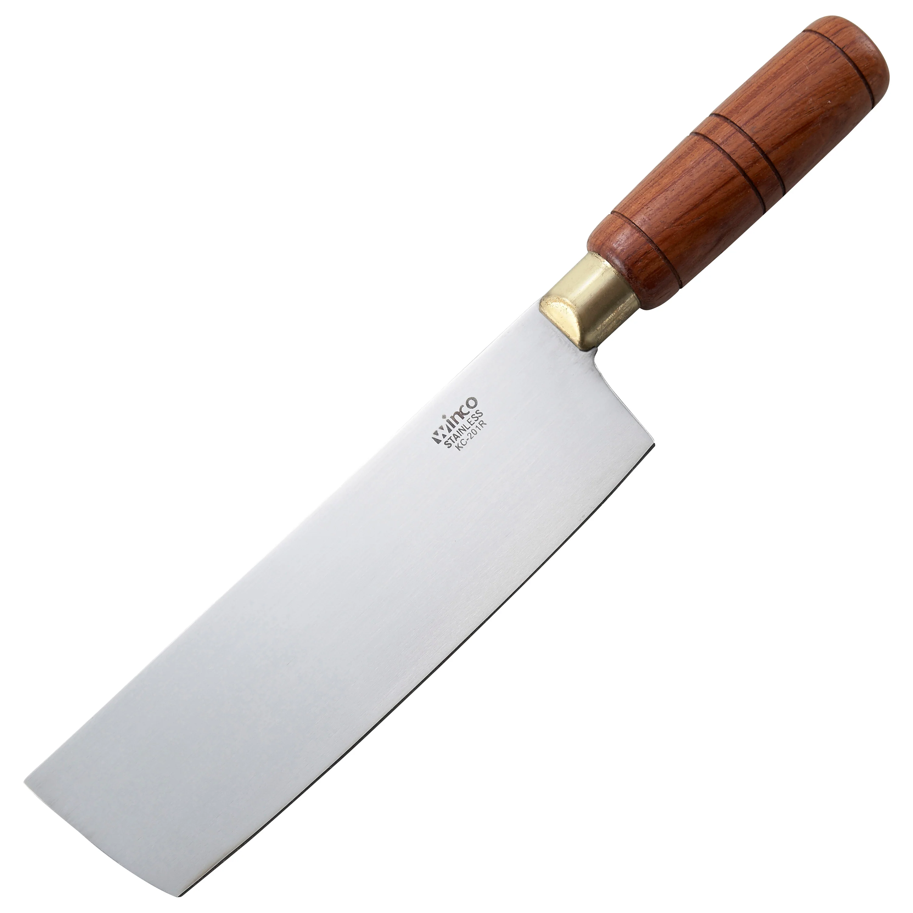 Winco KC-201R 7 Inch Blade Wooden Handle Chinese Cleaver Knife - Image 2