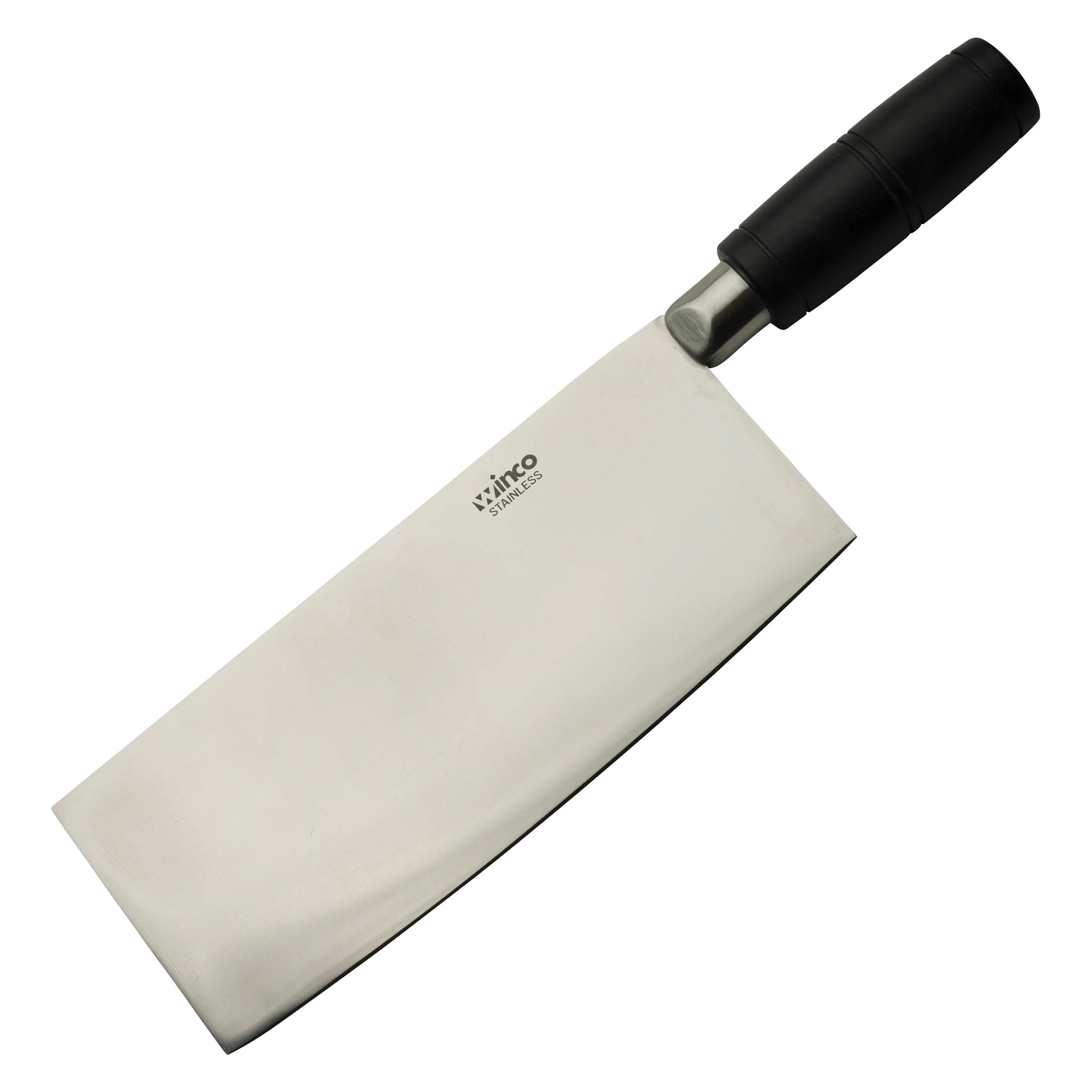 Winco KC-601 8 Inch Blade 3-1/2 Inch Cleaver Knife Forged Black POM Handle Stainless Steel - Image 2