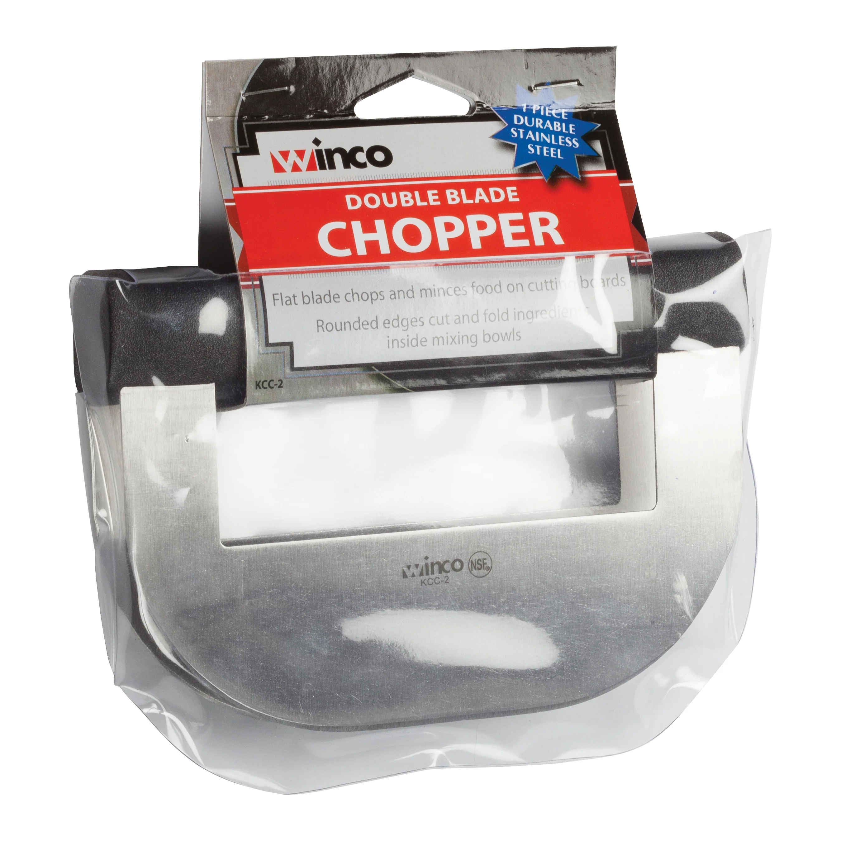 Winco KCC-2 6-9/10 Inch Blade 4-3/5 Inch Knife Dual Blade with Polypropylene Handle - Image 3