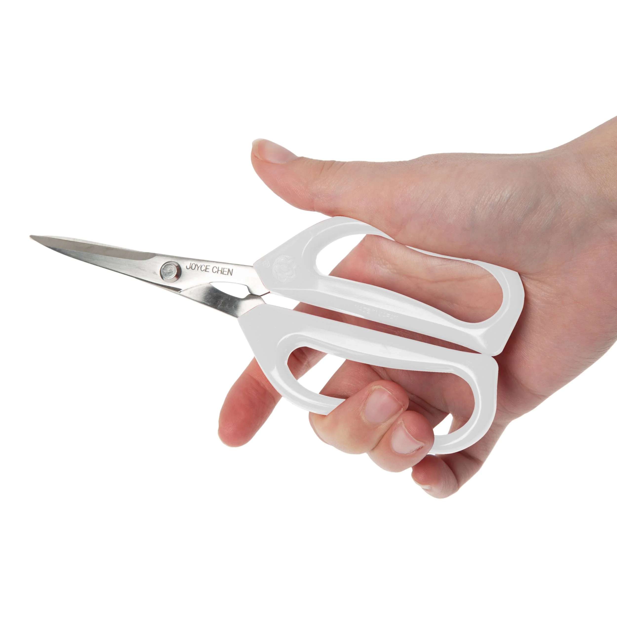Winco KCHZ09009 9 Inch Kitchen Shears with White Handles 2-Pack - Image 2