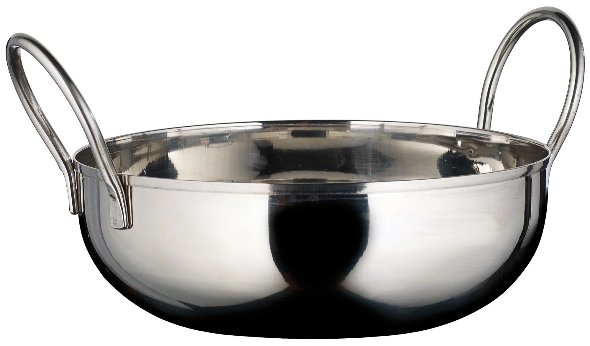 Winco KDB-6 28 Oz. Round Bowl with Welded Handles Stainless Steel Mirror Finish - Image 2