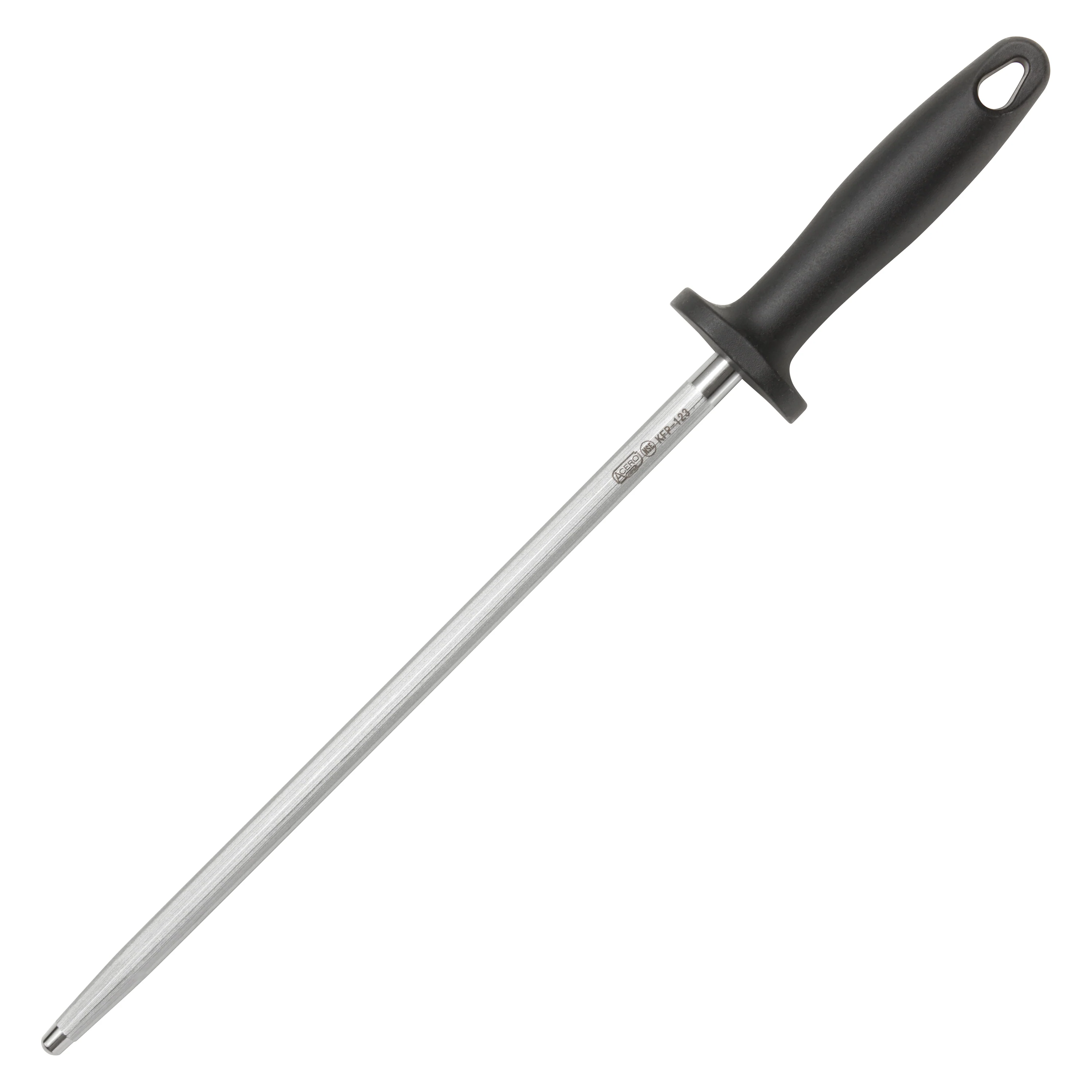 Winco KFP-123 12 Inch Round Sharpening Steel Diamond Coated Plastic Handle