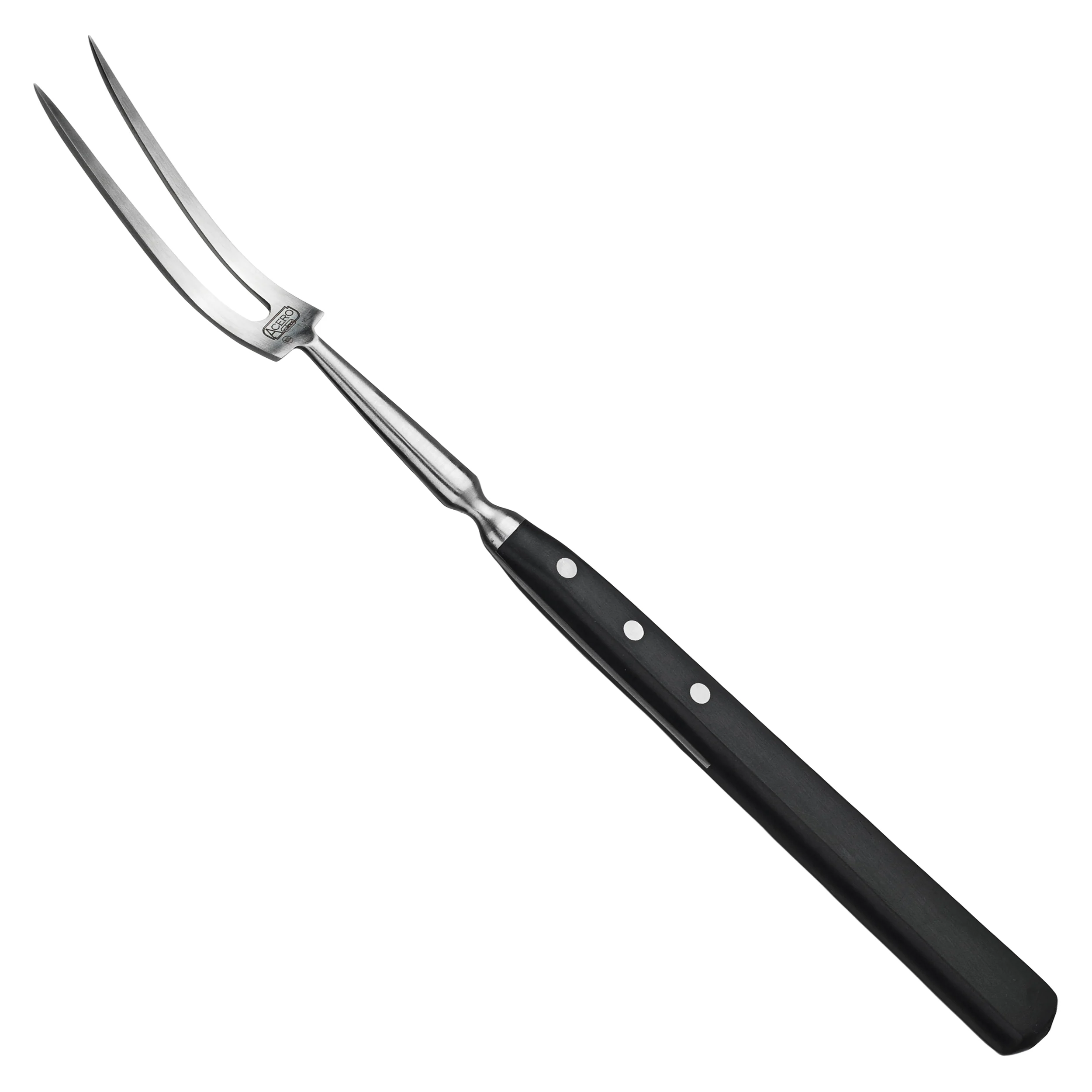 Winco KFP-180 18 Inch Overall Length Carving Fork Black POM High Carbon Stainless Steel - Image 2