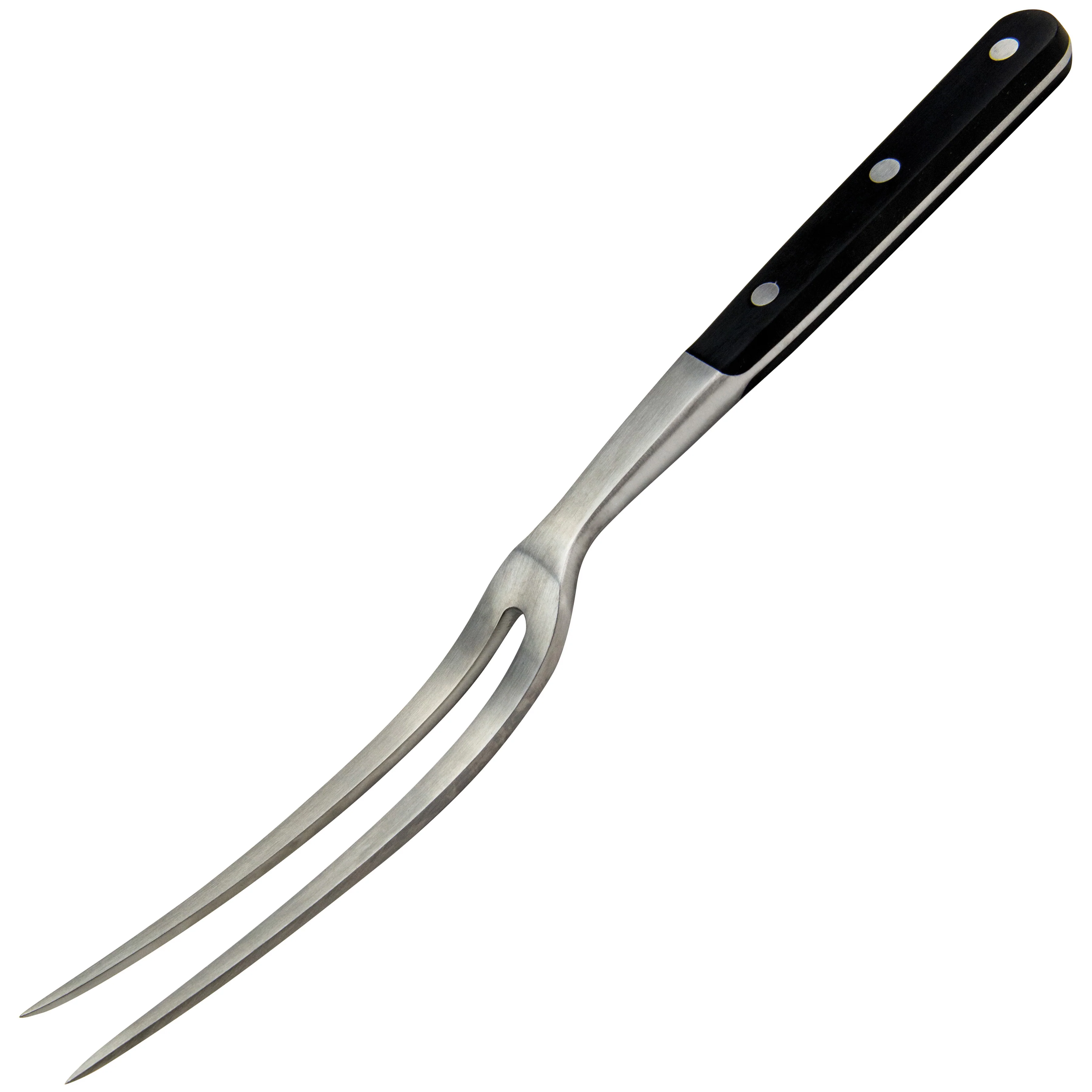 Winco KFP-62 12 Inch Acero Carving Fork with 6 Inch Blade High Carbon Stainless Steel Black POM Handle - Image 2
