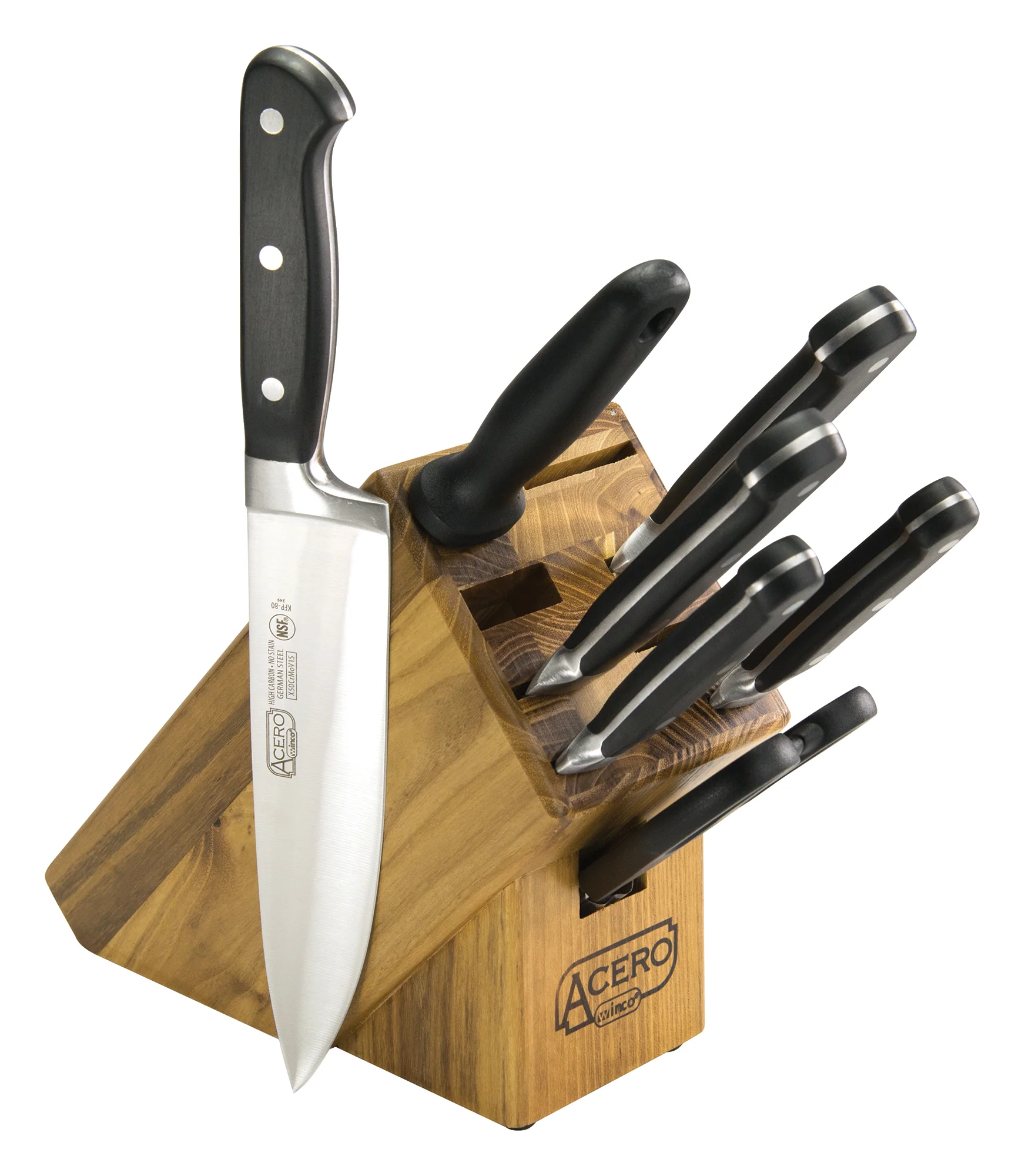 Winco KFP-BLKA Knife Set 8-piece with Paring and Utility Knives - Image 2