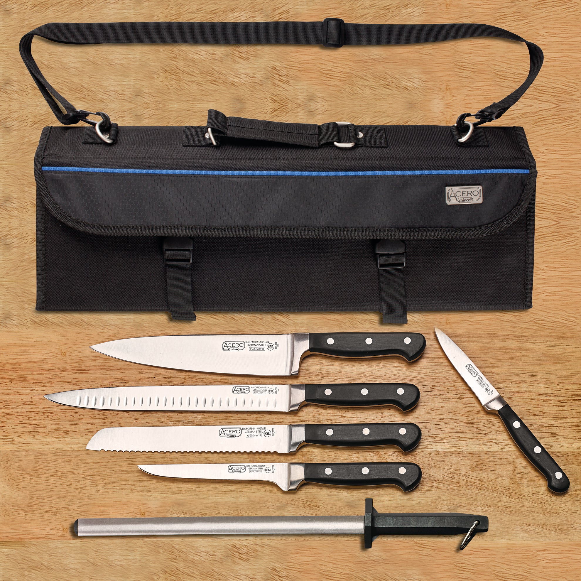 Winco 8-Piece Professional Stainless Steel Knife Set - Image 2