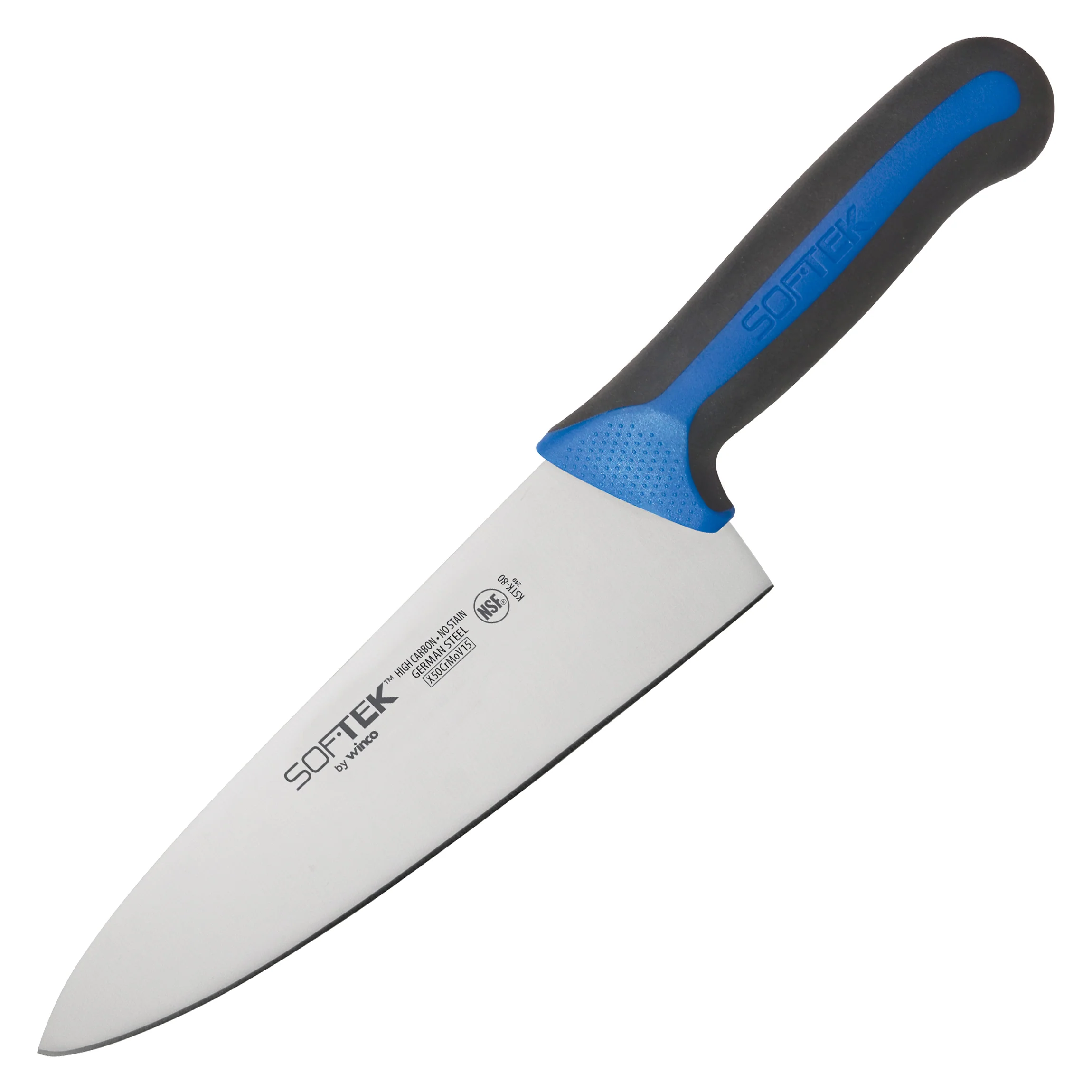 Winco KSTK-80 8 Inch Blade High Carbon Sof-Tek Chef Knife with Non-slip Handle - Image 2