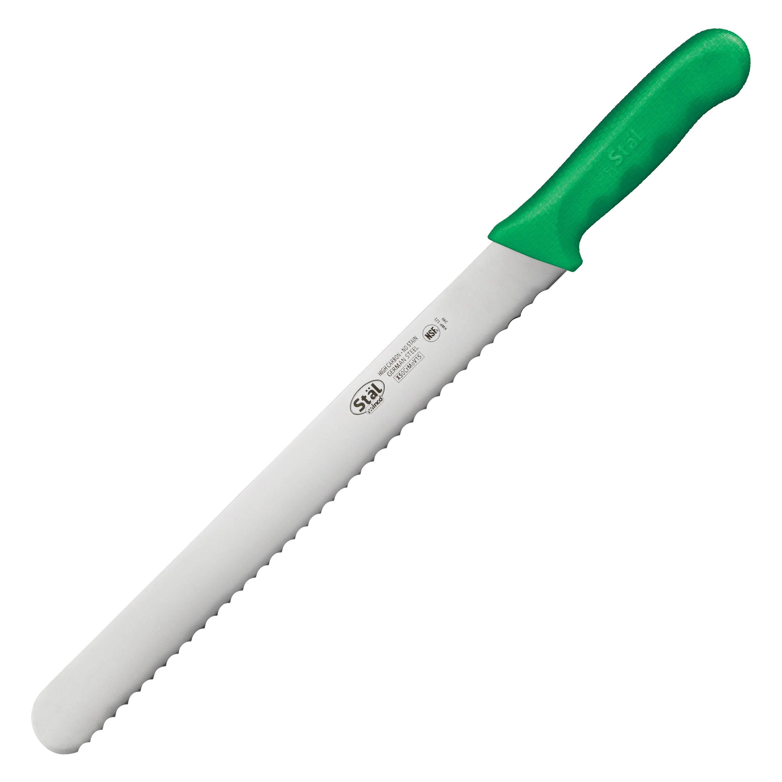 Winco KWP-121G 12 Inch Blade Green Polypropylene Handle Knife - Image 2