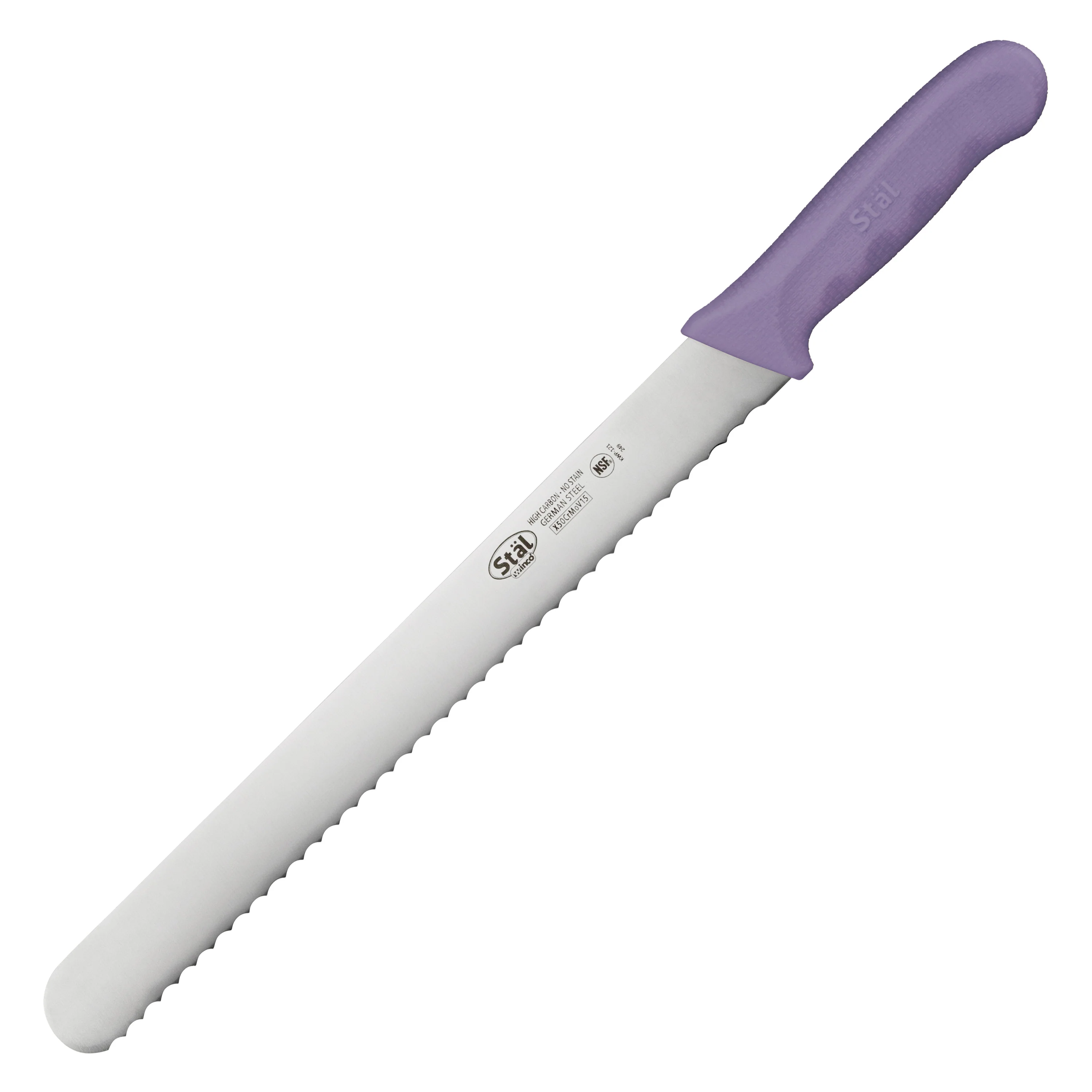 Winco KWP-121P 12 Inch Blade Polypropylene Knife Allergen Free Purple - Image 2