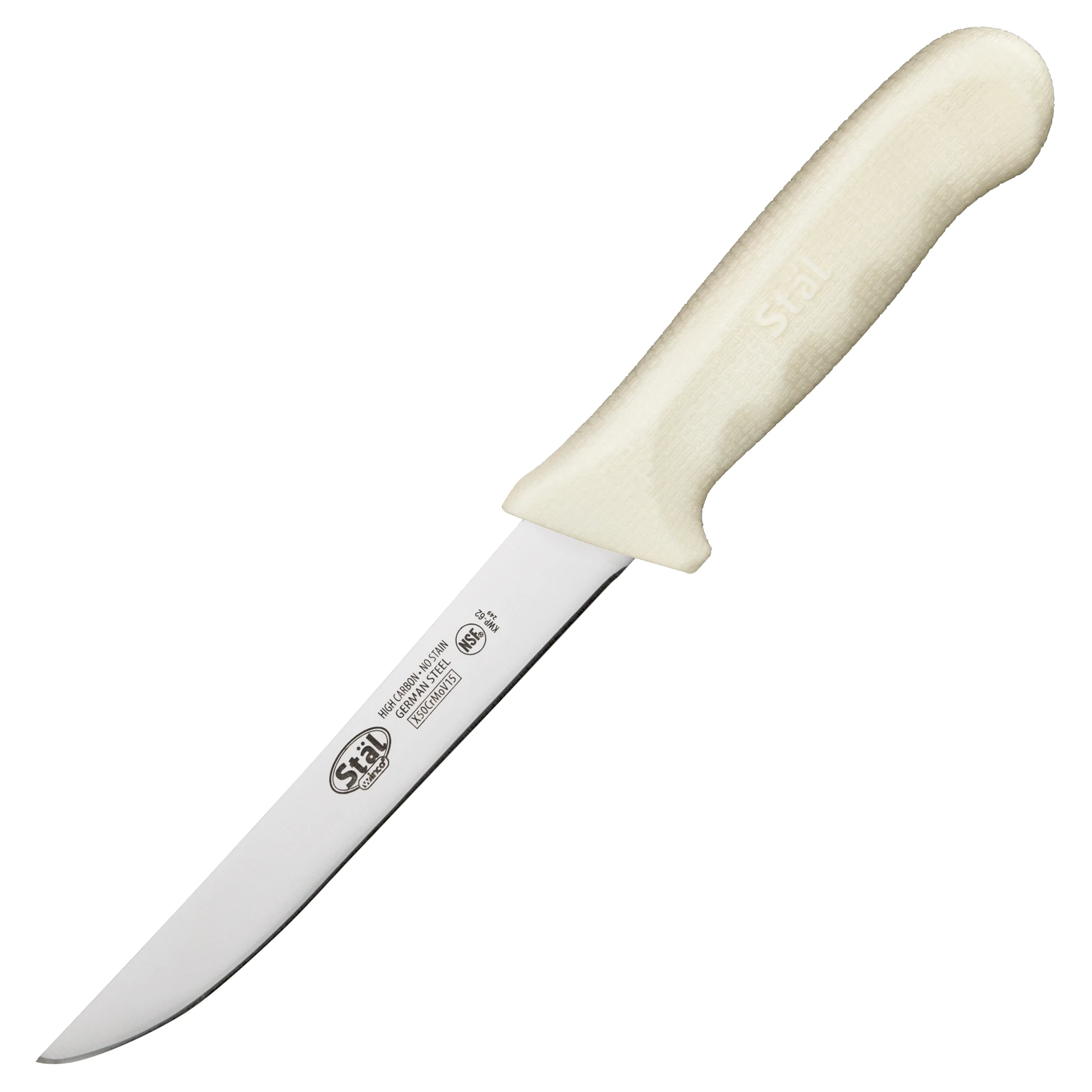 Winco KWP-62 6 Inch Blade 10-7/8 Inch Overall Length Boning Knife Plastic Handle White - Image 2