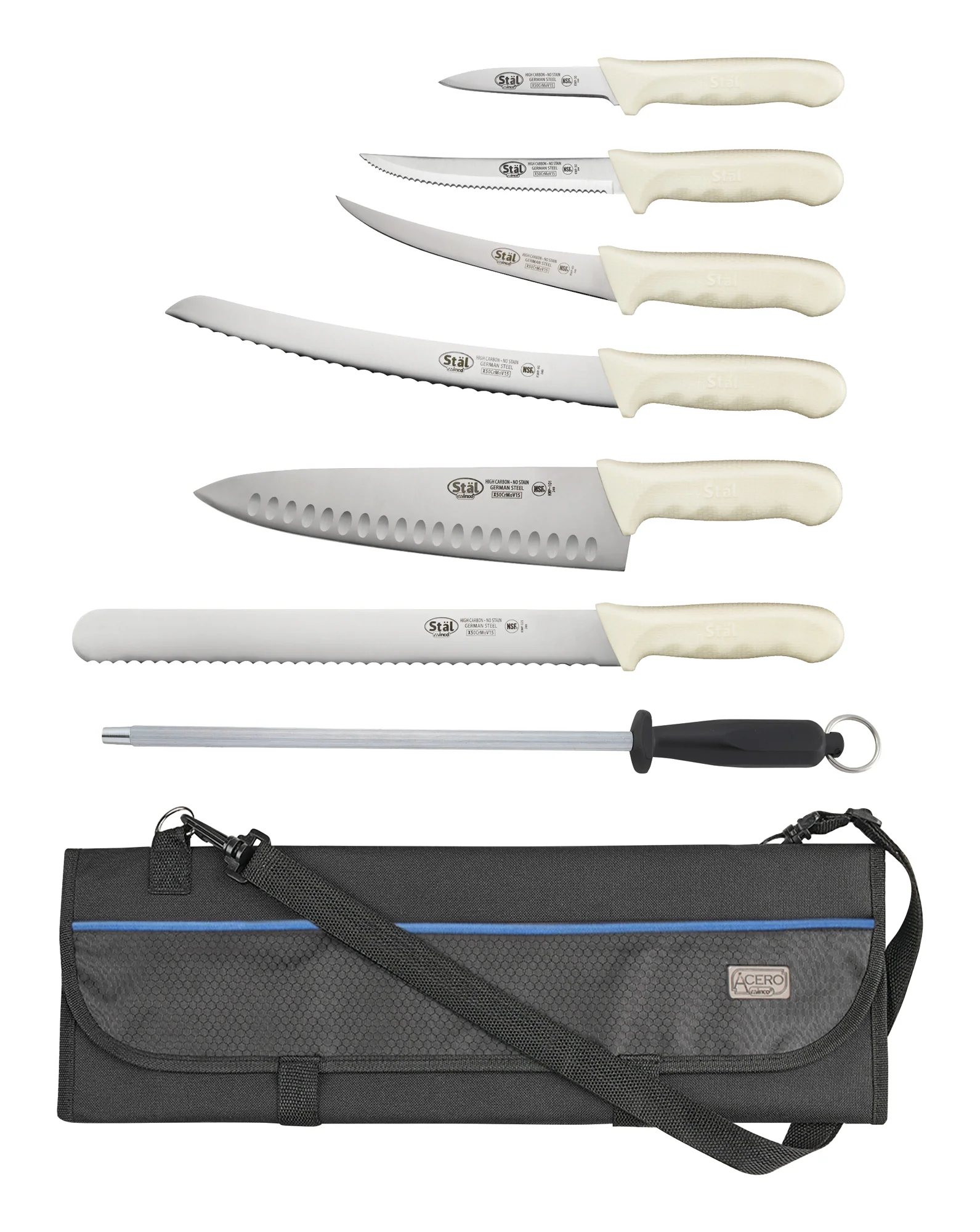 Winco KWP-KIT1 9-pc Knife Set with 3-1/4 Inch Paring Knife High Carbon Steel - Image 3