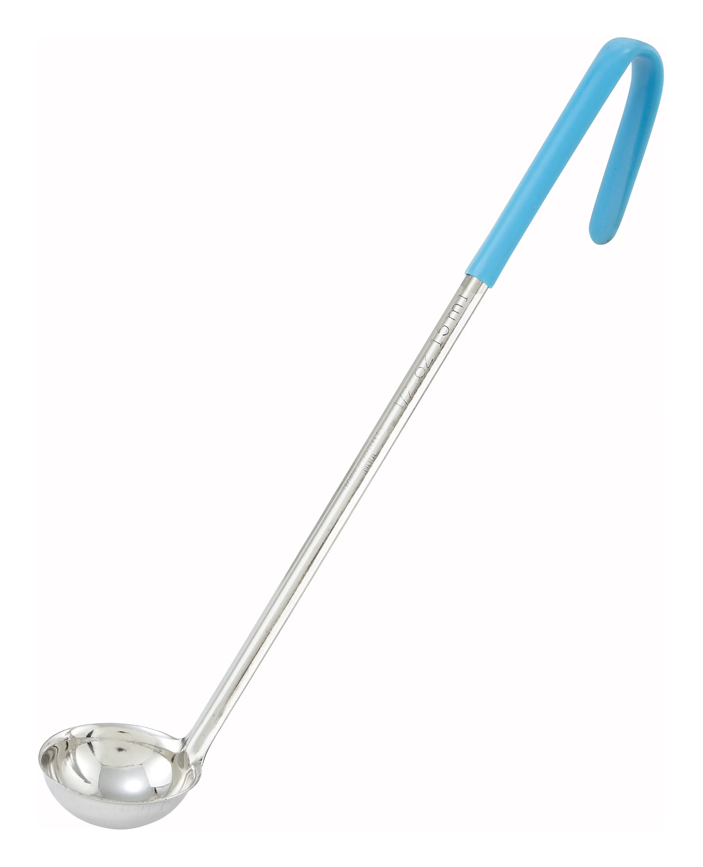 Winco LDC-05 1/2 Oz Color-Coded Ladle with 12 Inch Handle Stainless Steel Aqua - Image 2
