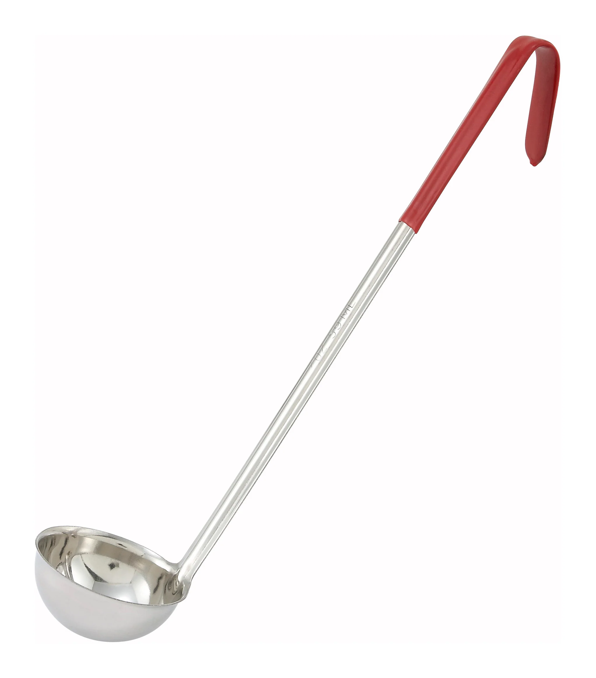 Winco LDC-2 2 Oz Color-Coded Ladle Stainless Steel Red with Handle - Image 2