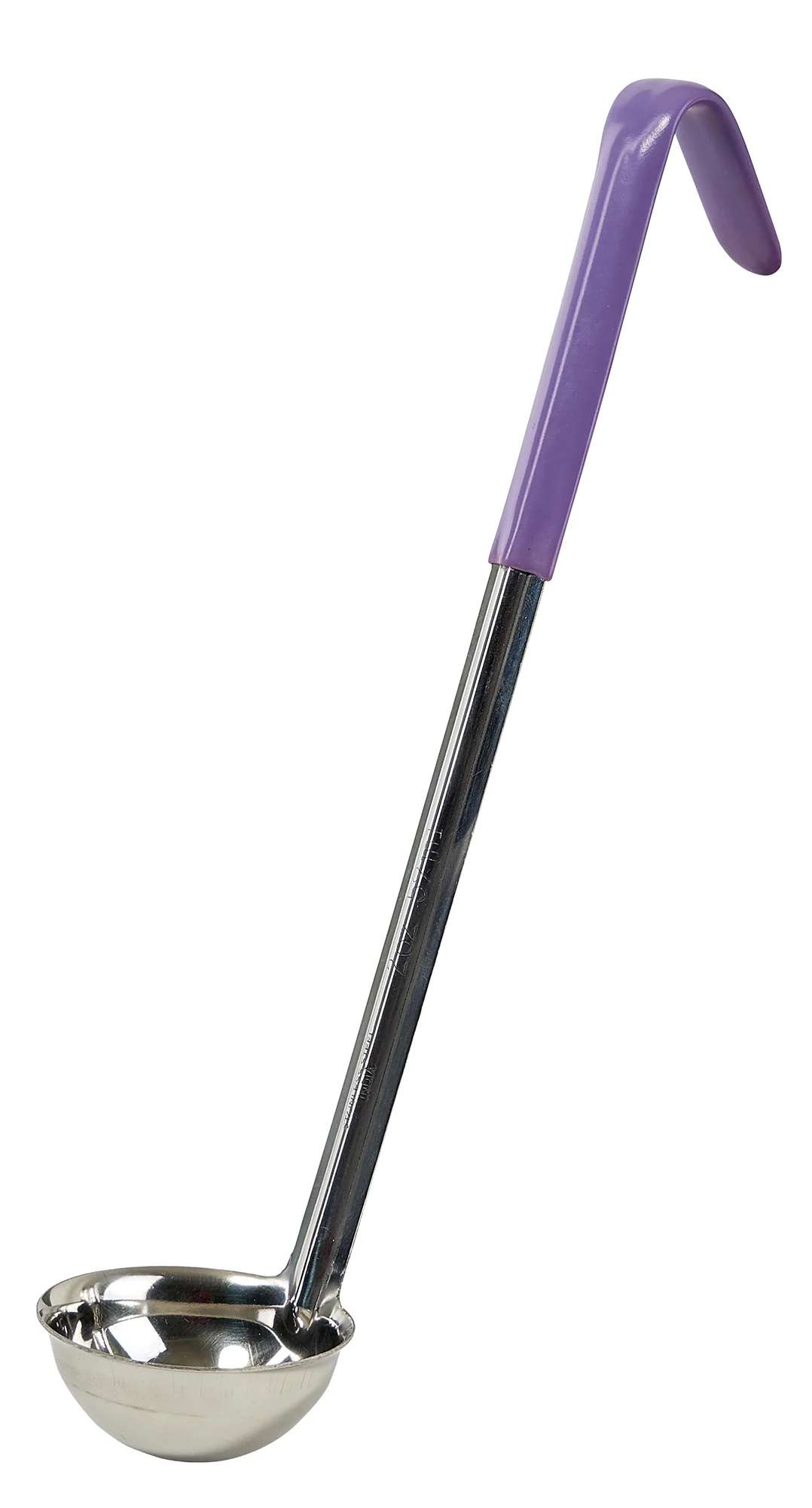 Winco LDC-2P 2 Oz Color-Coded Ladle Ergonomic Handle Stainless Steel Purple - Image 2